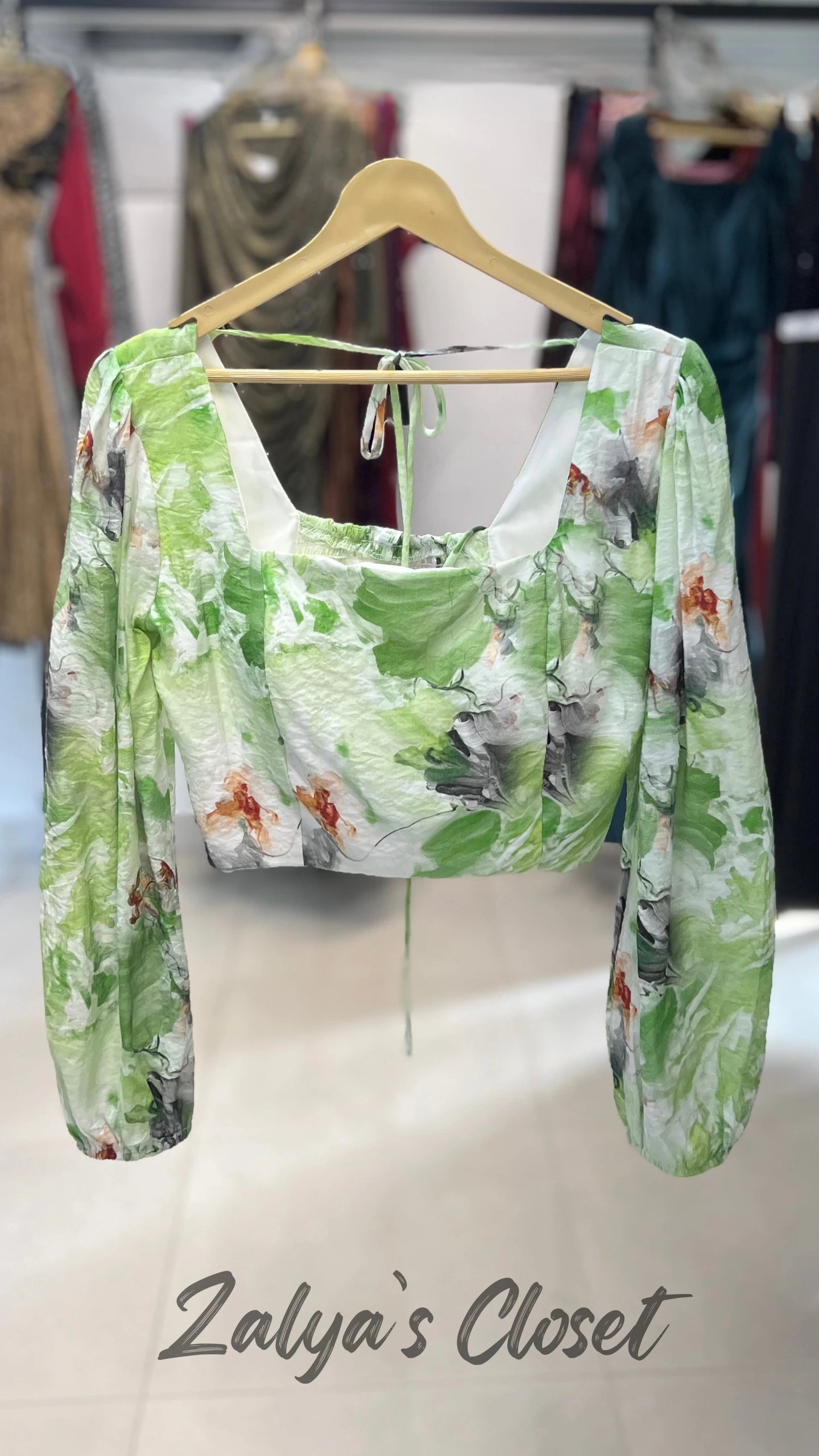 Square Neck Cotton Smocking Top