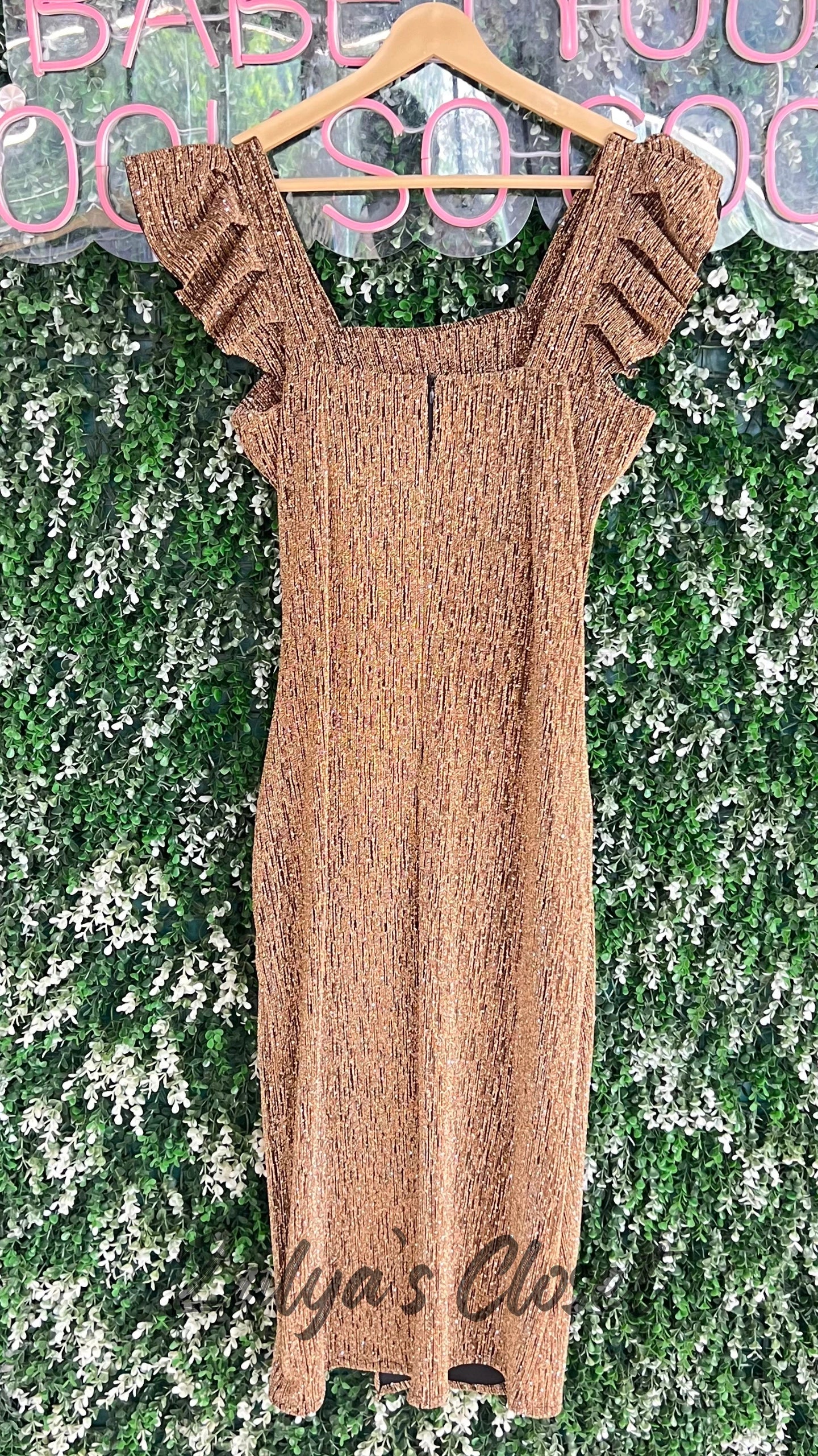 Square Neck Knee Length Party Wear Dress