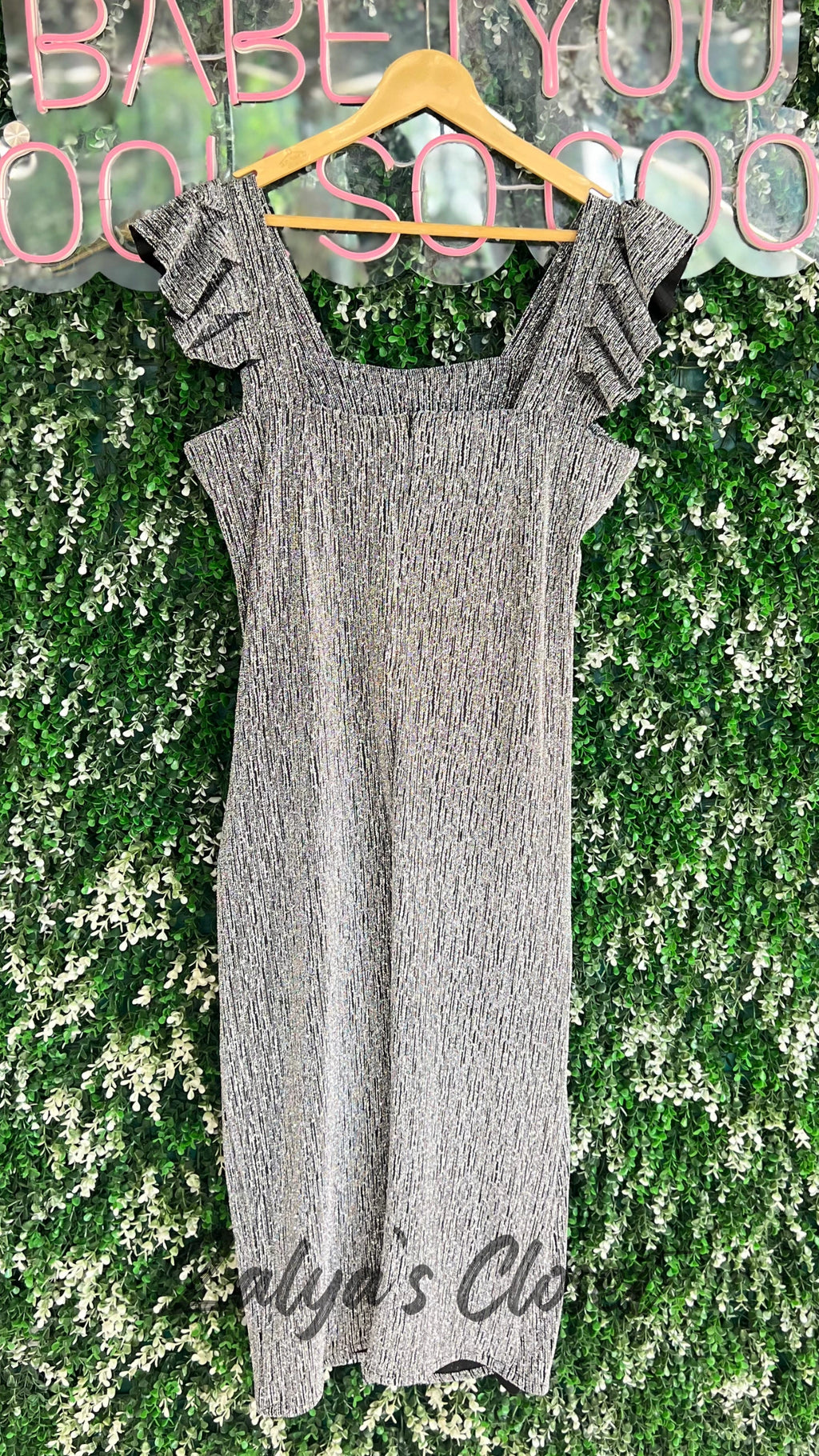 Square Neck Knee Length Party Wear Dress