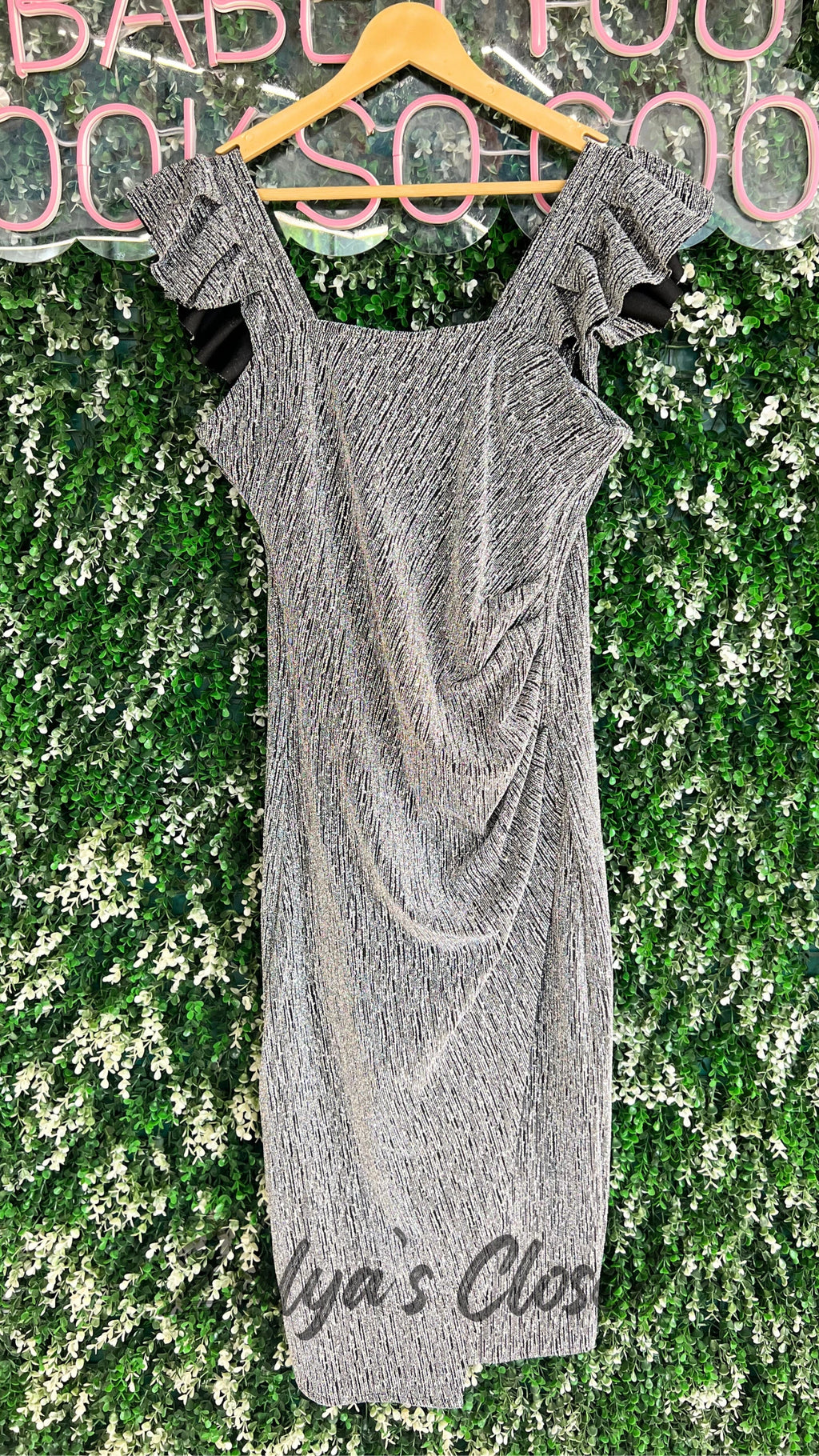 Square Neck Knee Length Party Wear Dress