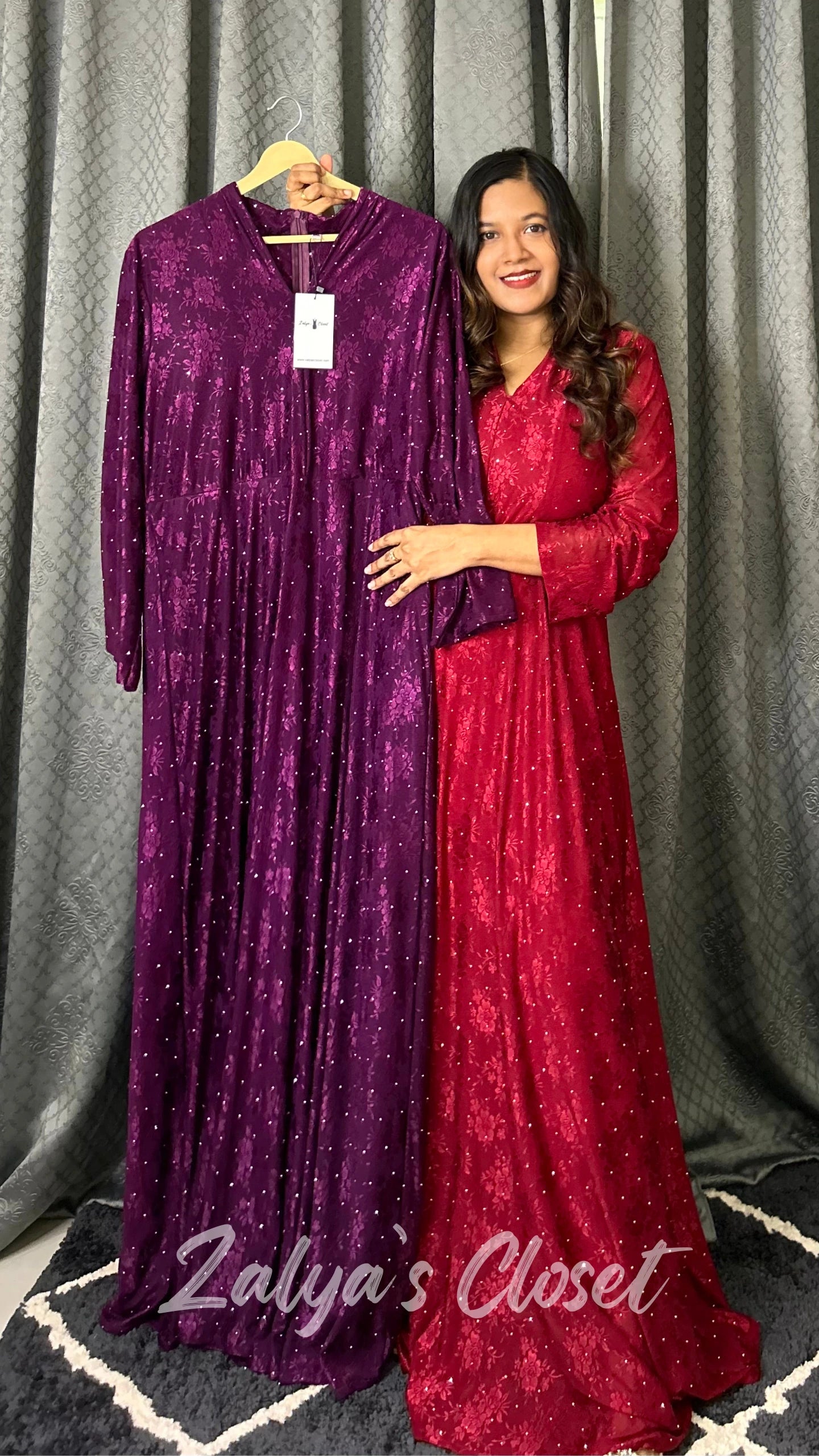 Stone Work Party Wear Gown With Belt