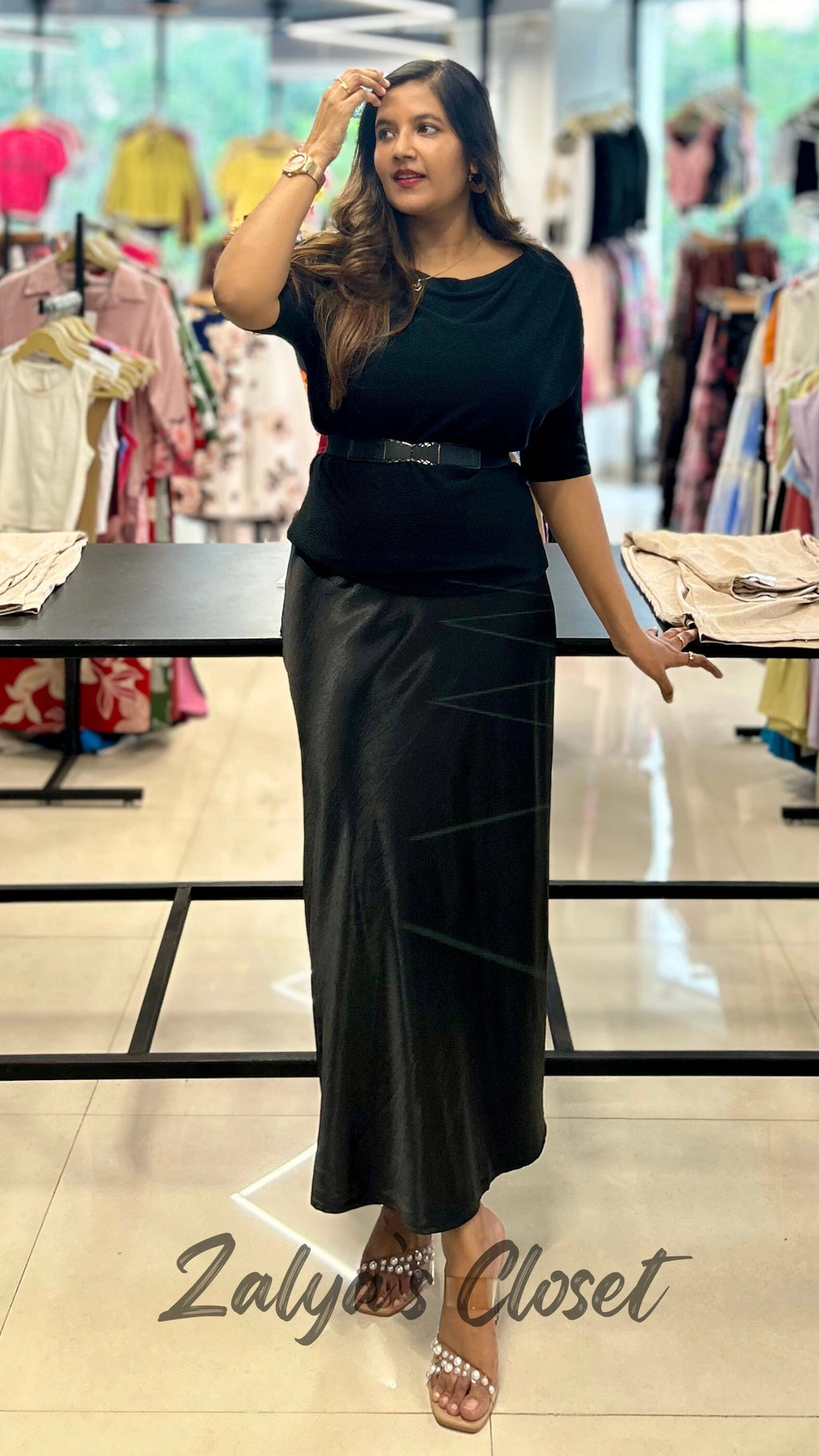 Top and Satin Skirt Imported Co-ord Set