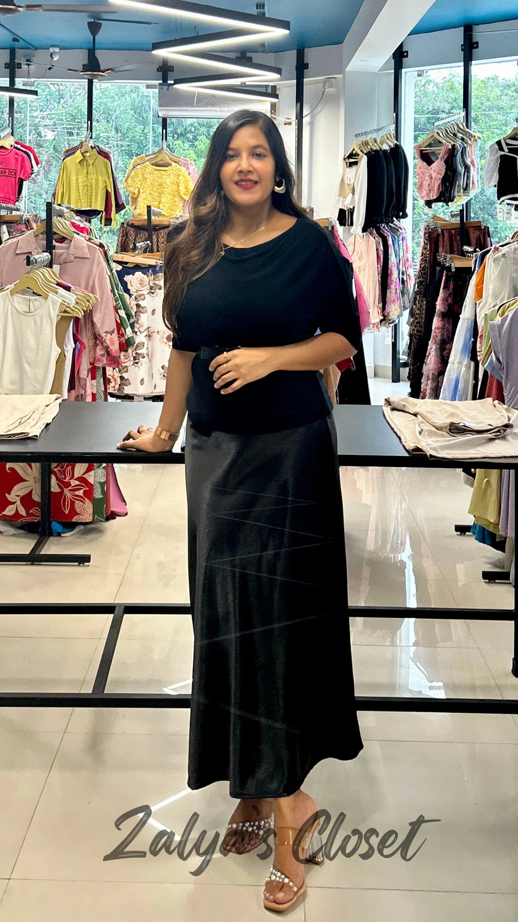 Top and Satin Skirt Imported Co-ord Set