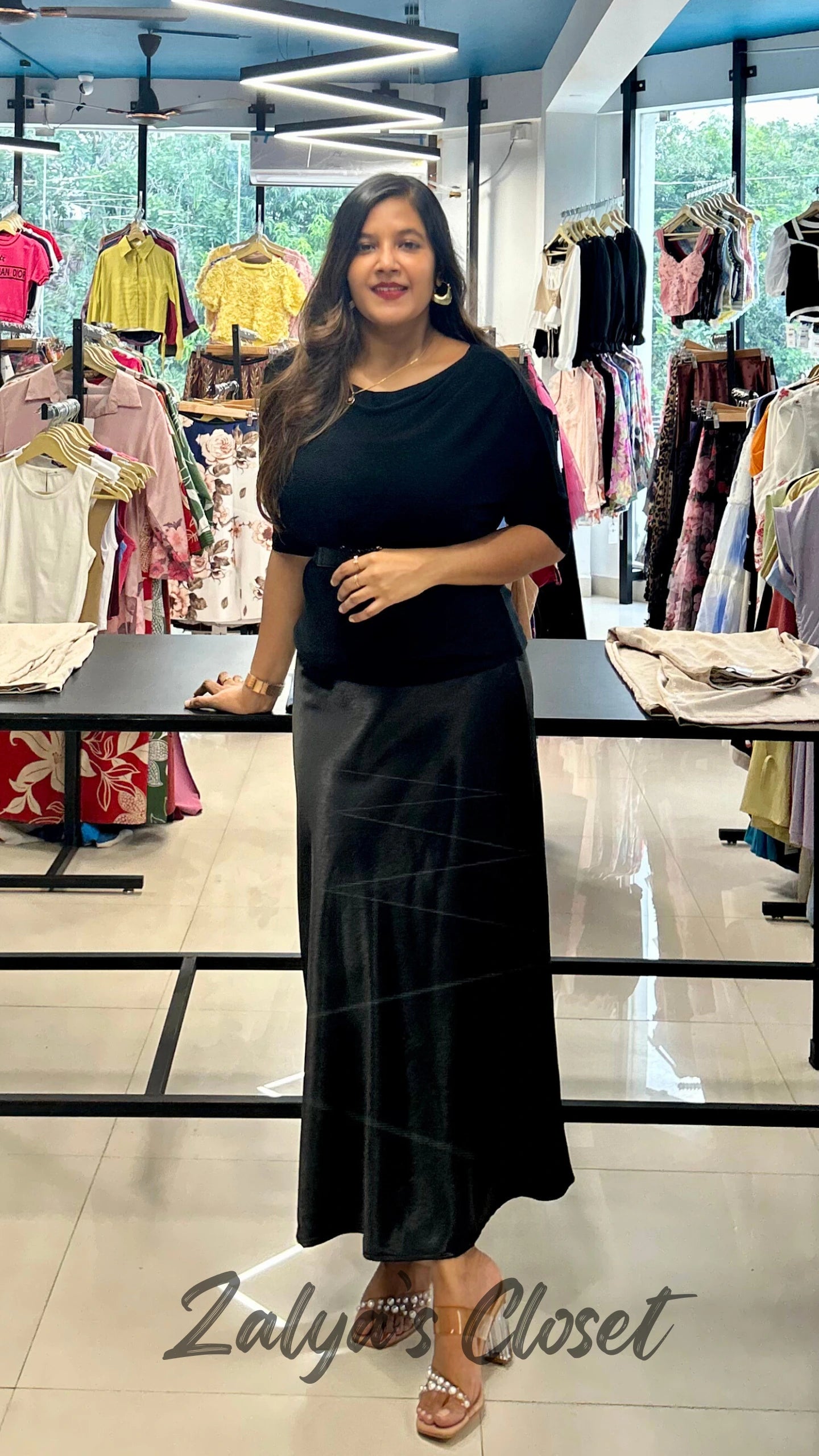 Top and Satin Skirt Imported Co-ord Set