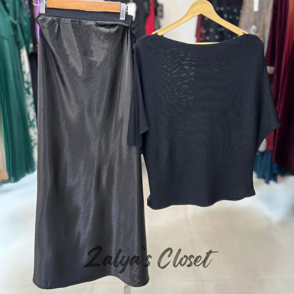 Top and Satin Skirt Imported Co-ord Set