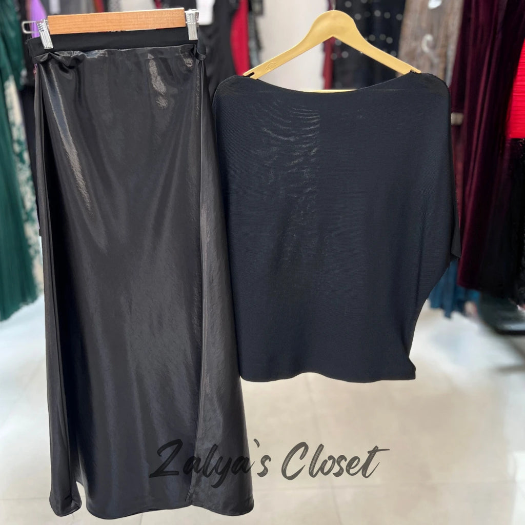 Top and Satin Skirt Imported Co-ord Set