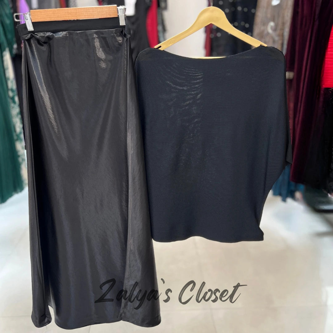 Top and Satin Skirt Imported Co-ord Set