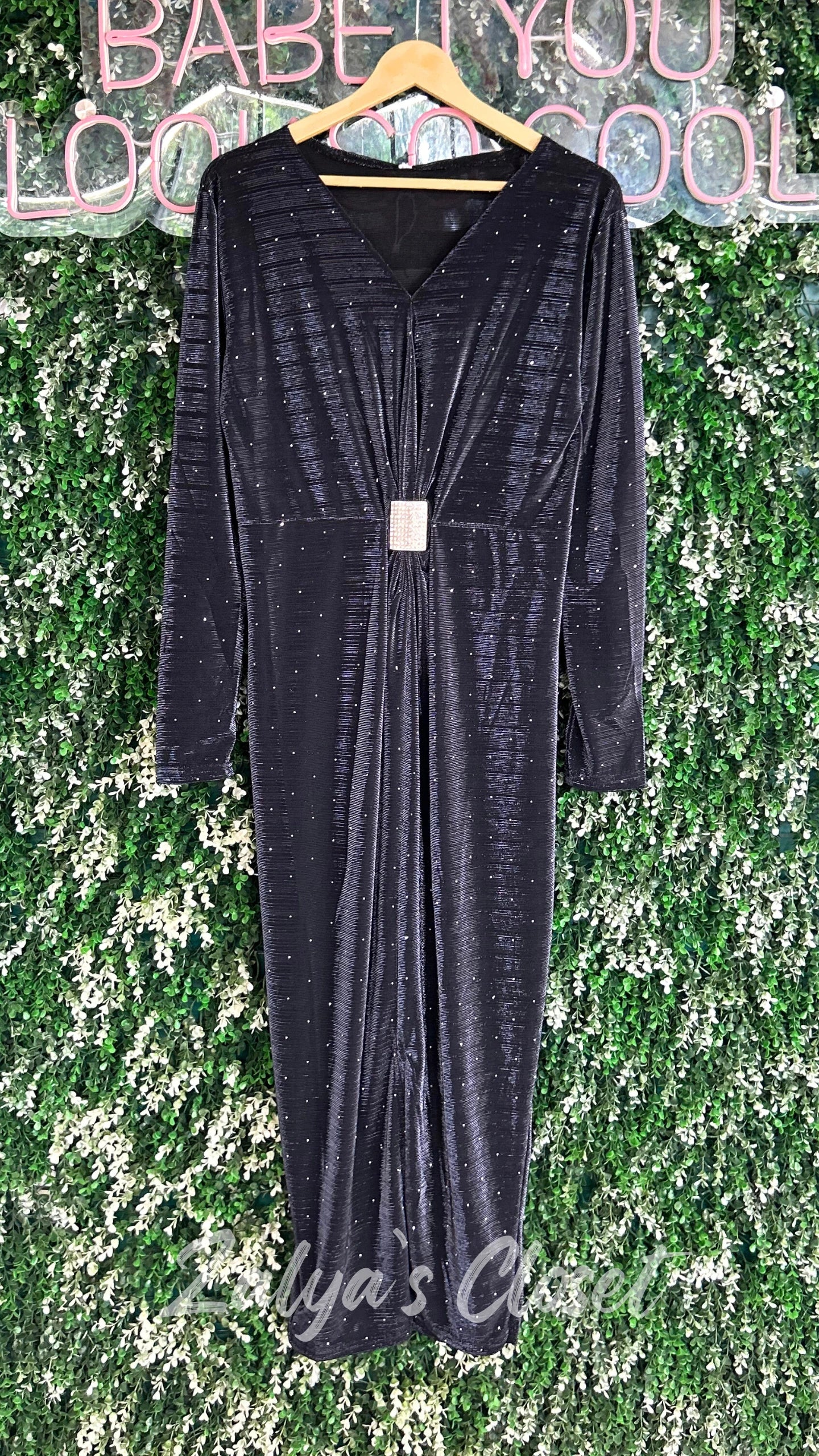 Velvet Center Stone Work Party wear Dress