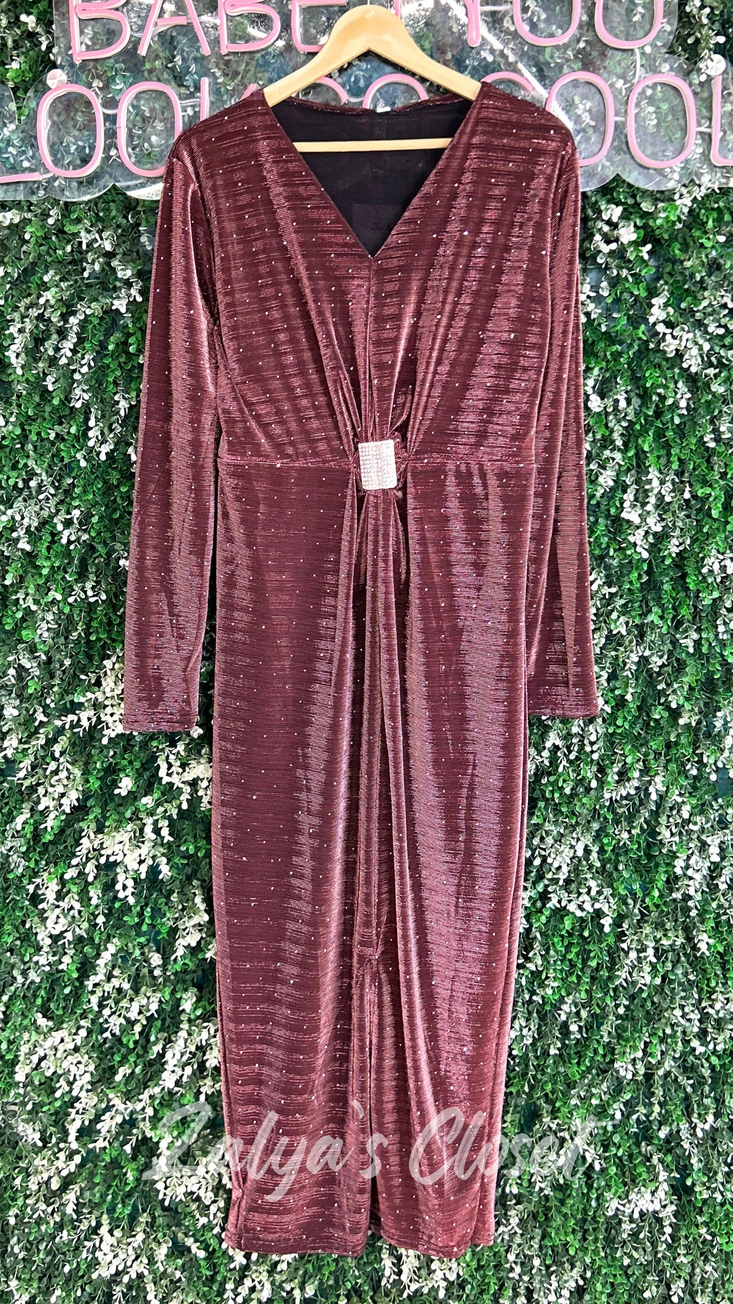 Velvet Center Stone Work Party wear Dress