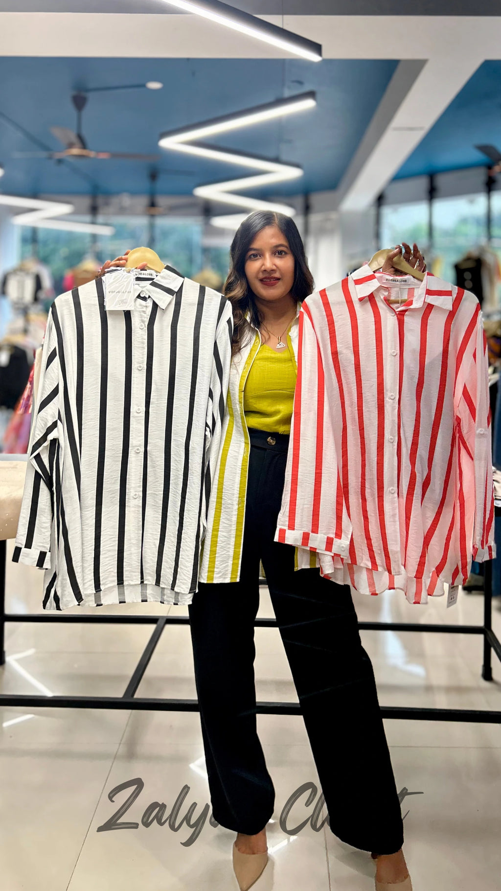 Vertical Striped Shirt Imported with Inner