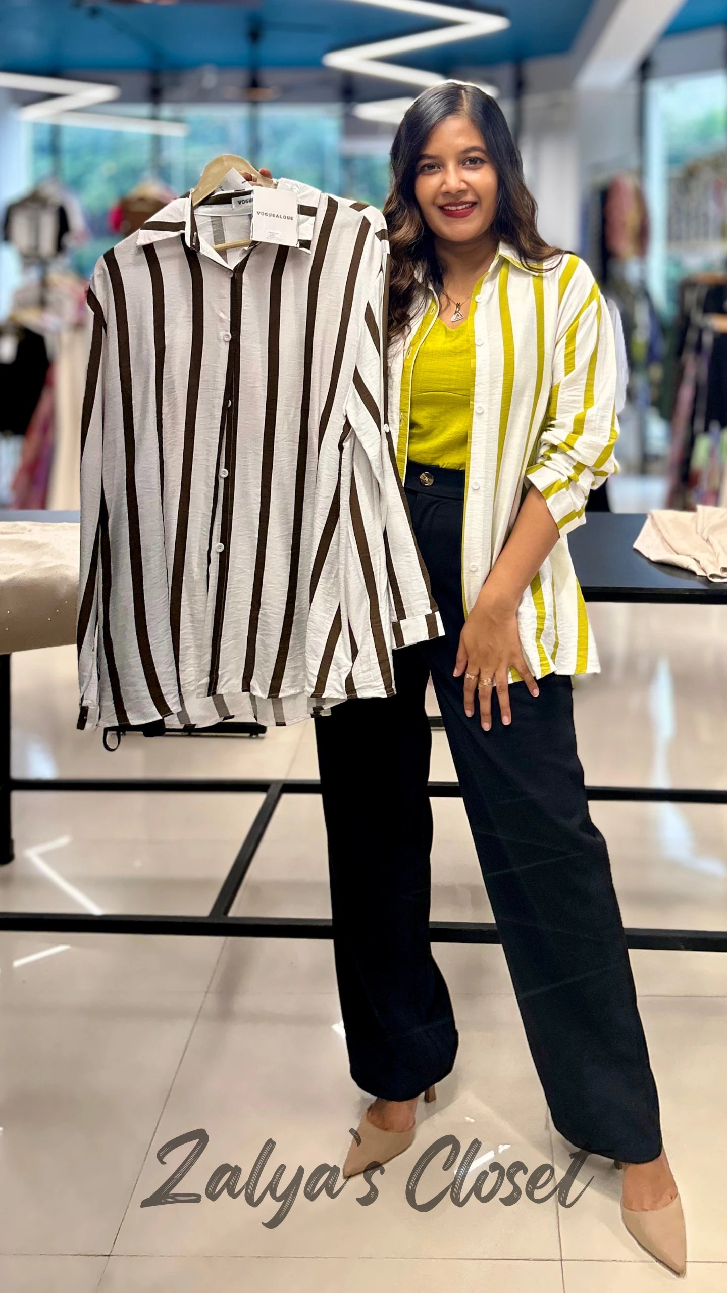 Vertical Striped Shirt Imported with Inner