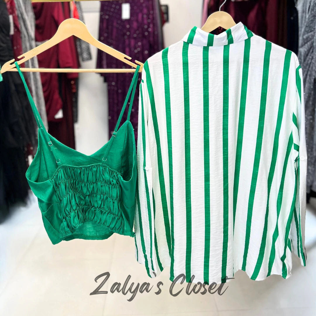 Vertical Striped Shirt Imported with Inner