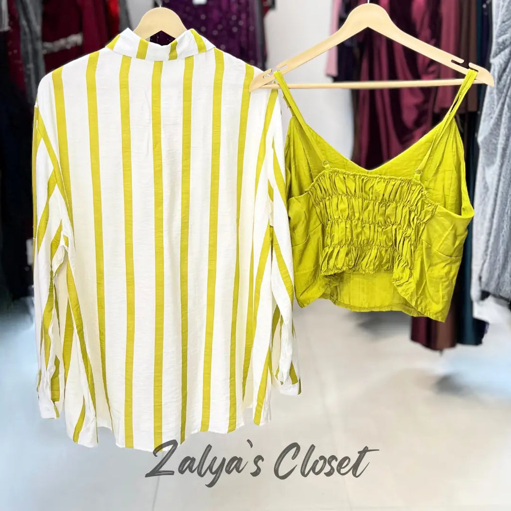 Vertical Striped Shirt Imported with Inner