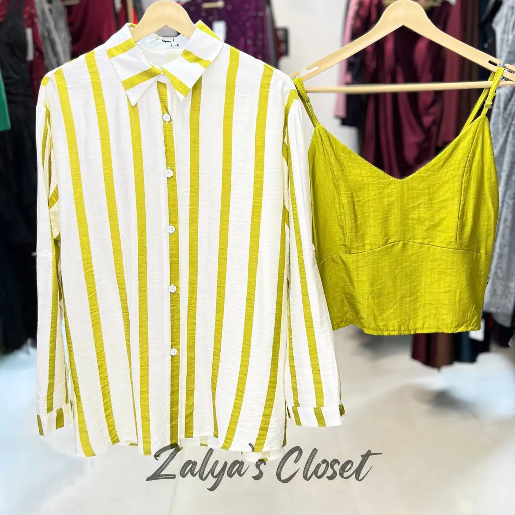 Vertical Striped Shirt Imported with Inner