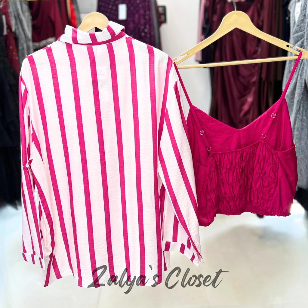 Vertical Striped Shirt Imported with Inner