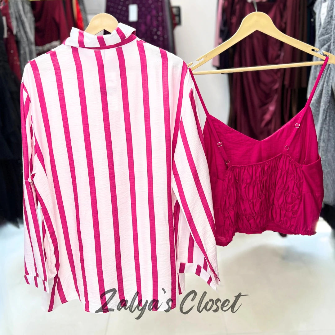 Vertical Striped Shirt Imported with Inner