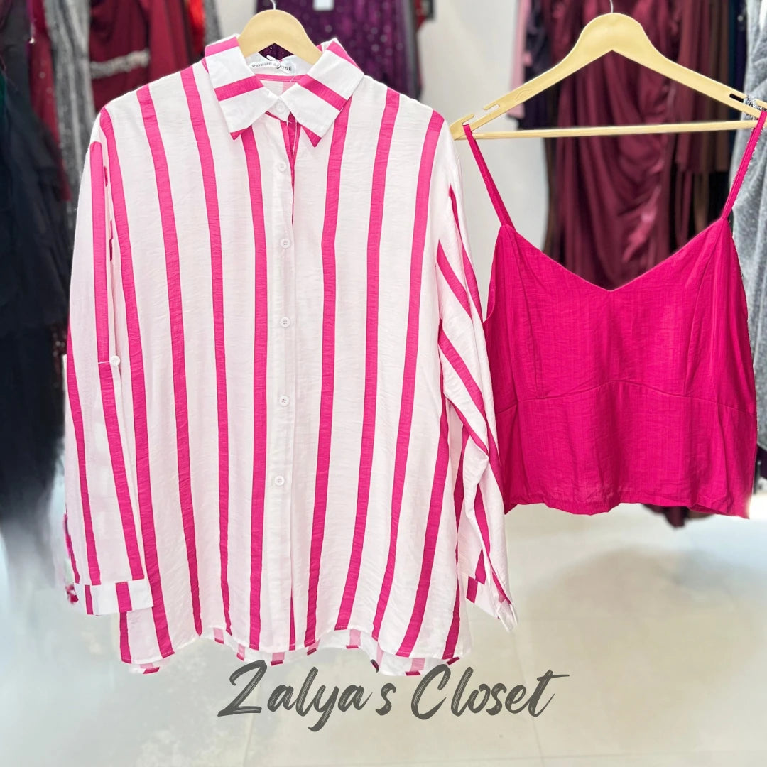 Vertical Striped Shirt Imported with Inner