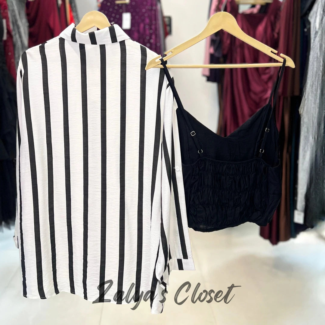 Vertical Striped Shirt Imported with Inner