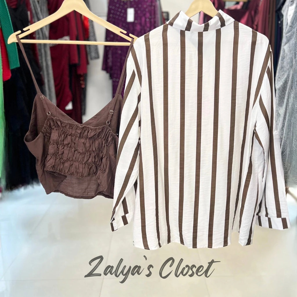 Vertical Striped Shirt Imported with Inner