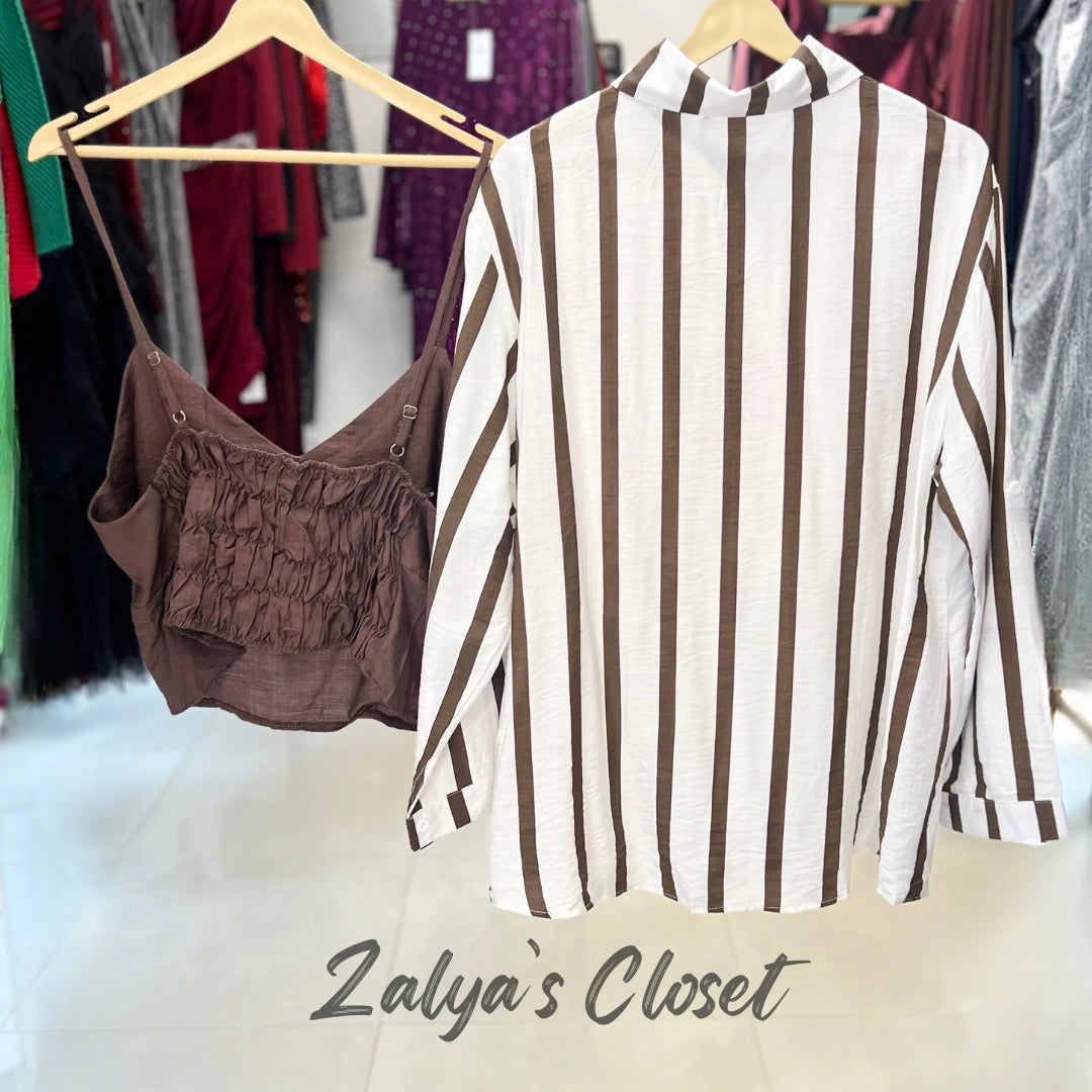 Vertical Striped Shirt Imported with Inner