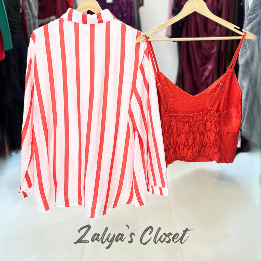 Vertical Striped Shirt Imported with Inner