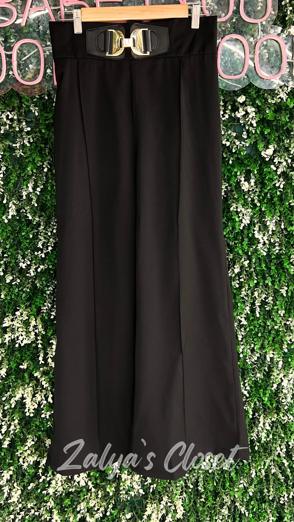 Wide Leg Pants With Belt Attached