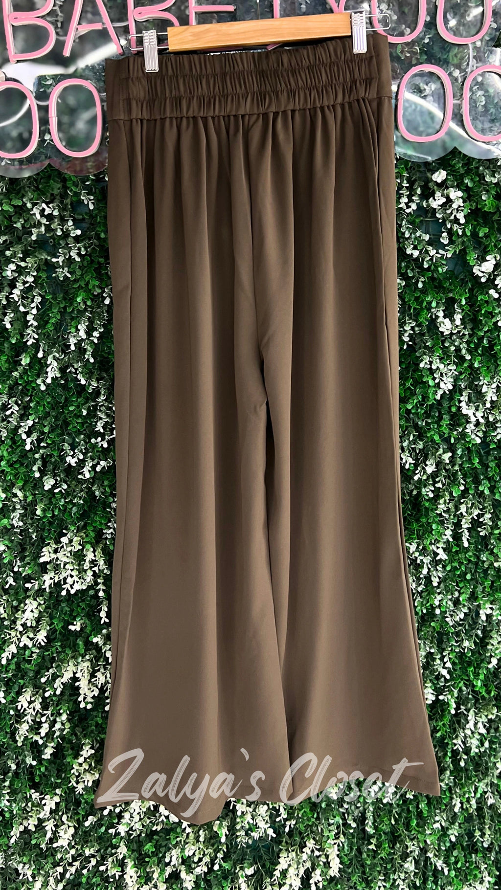 Wide Leg Pants With Belt Attached