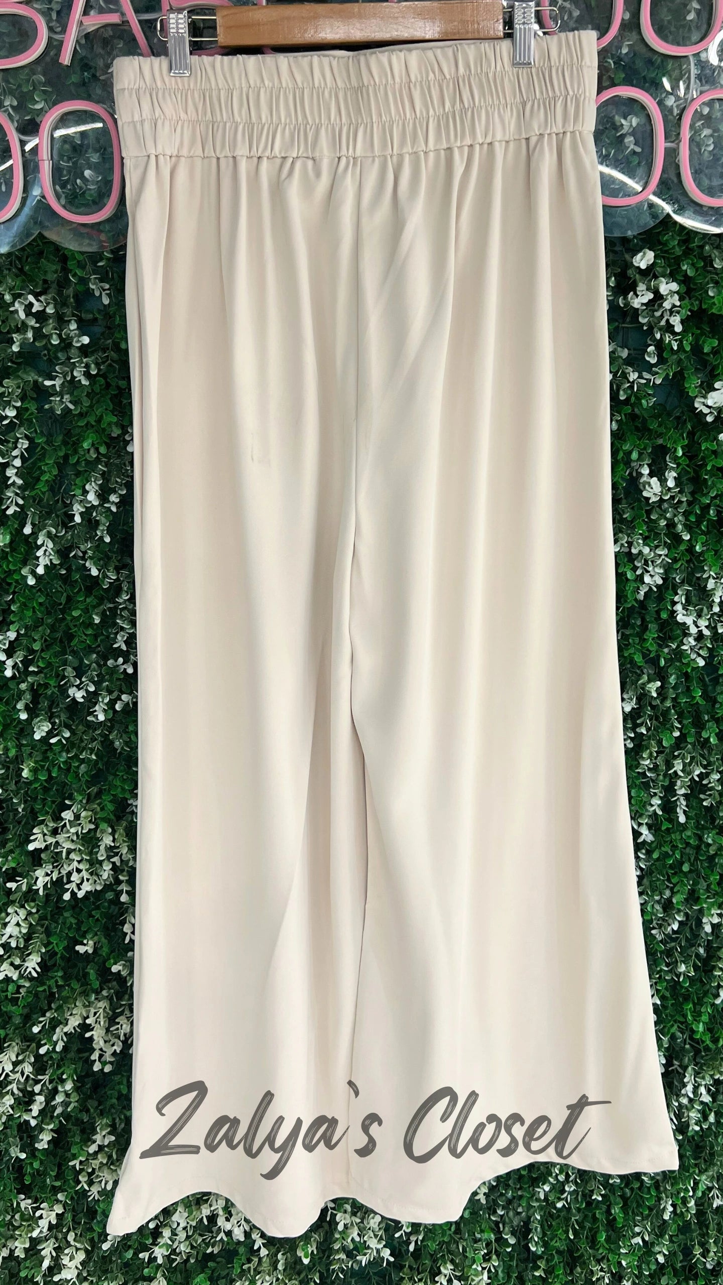 Wide Leg Pants With Belt Attached