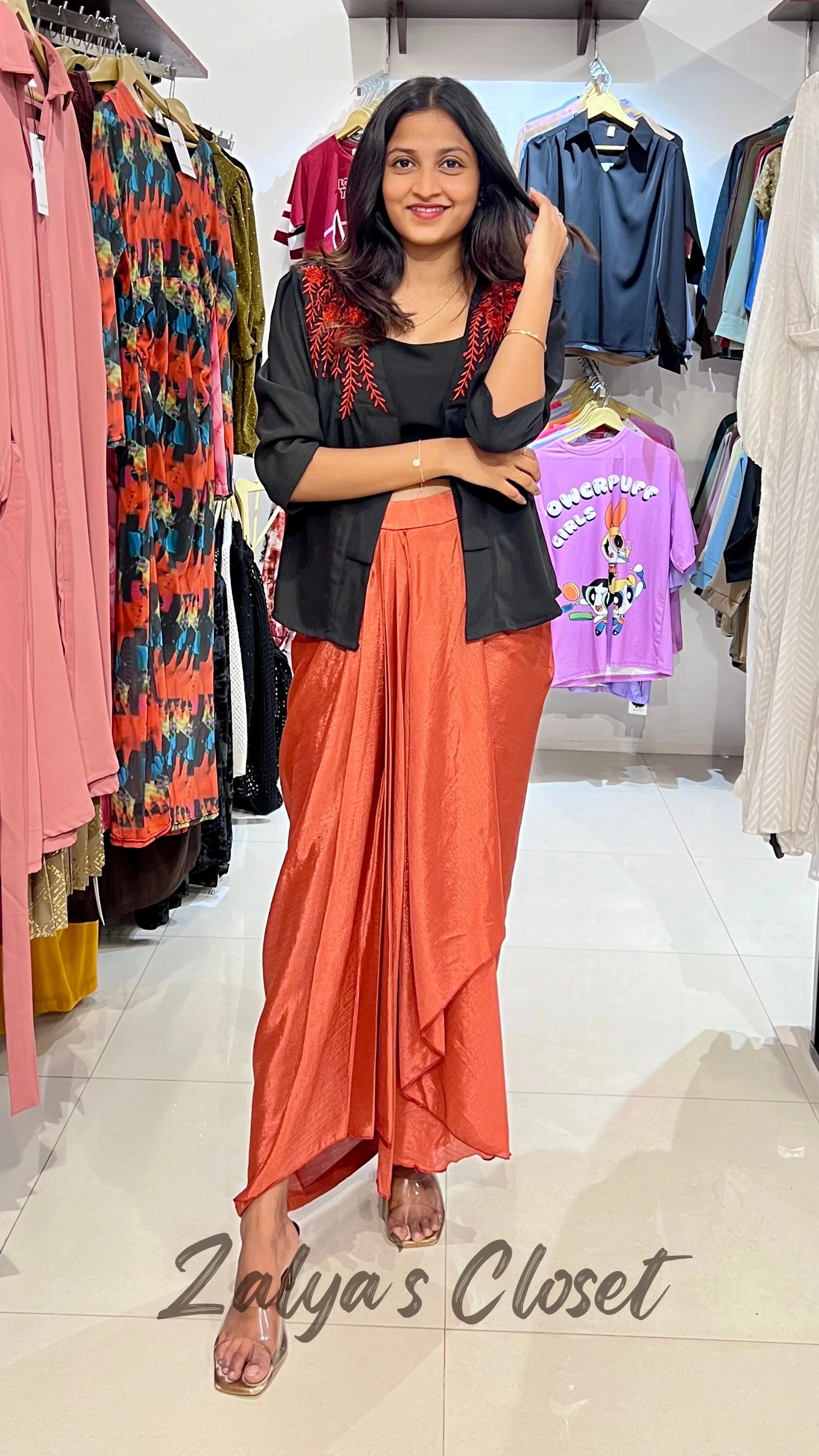 3 Pcs Cowl Skirt Indo Western Co-ord Set image 13