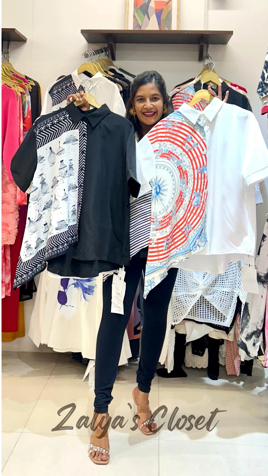 One Side Printed Asymmetrical Imported Shirt image 13