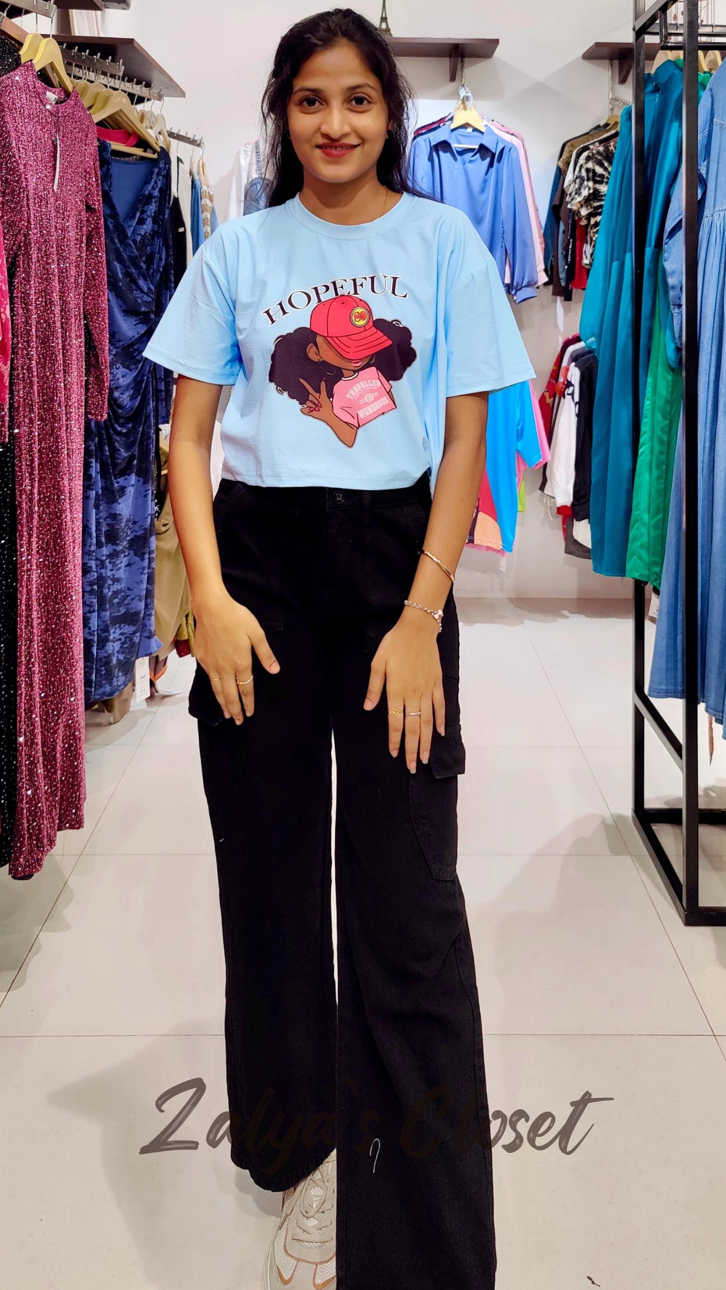 Cropped Cartoon Printed T- shirt image 2