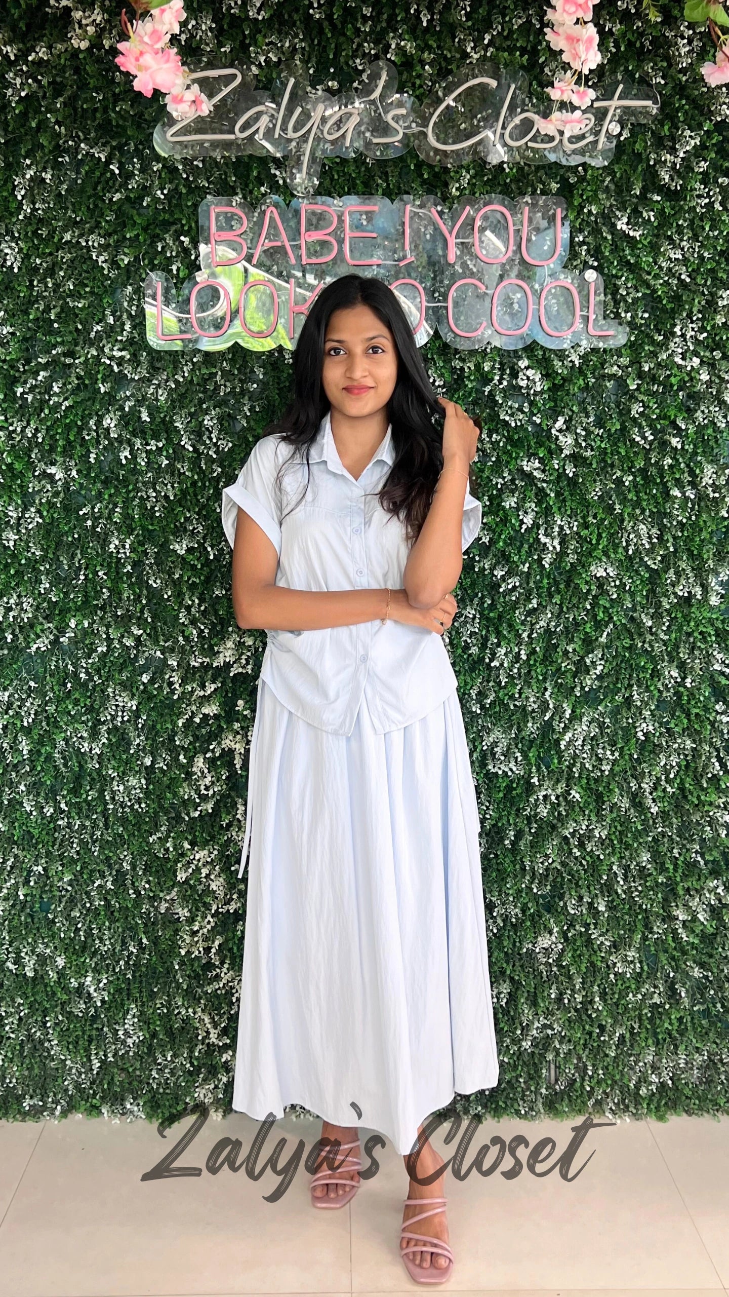 Imported Top and Skirt Co-ord Set - Light Blue image