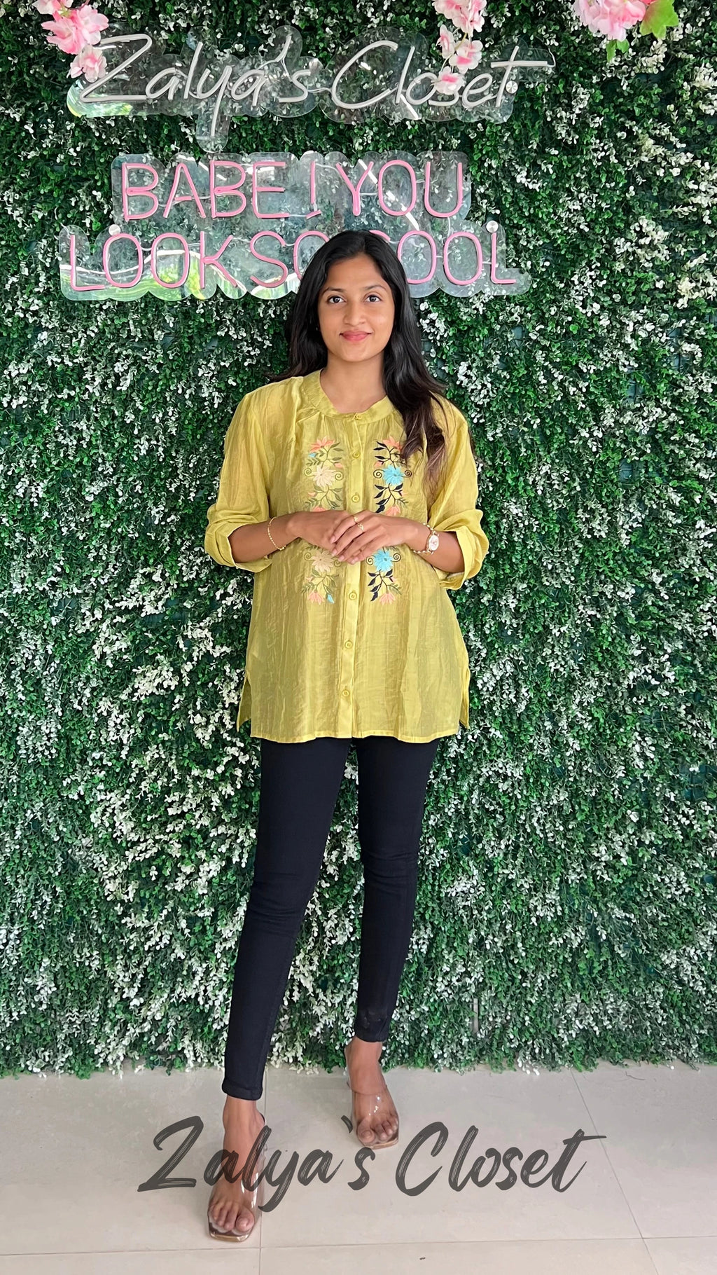 Embroidered Tops Plus Size - Mustard yellow, 44 " - 48 " image