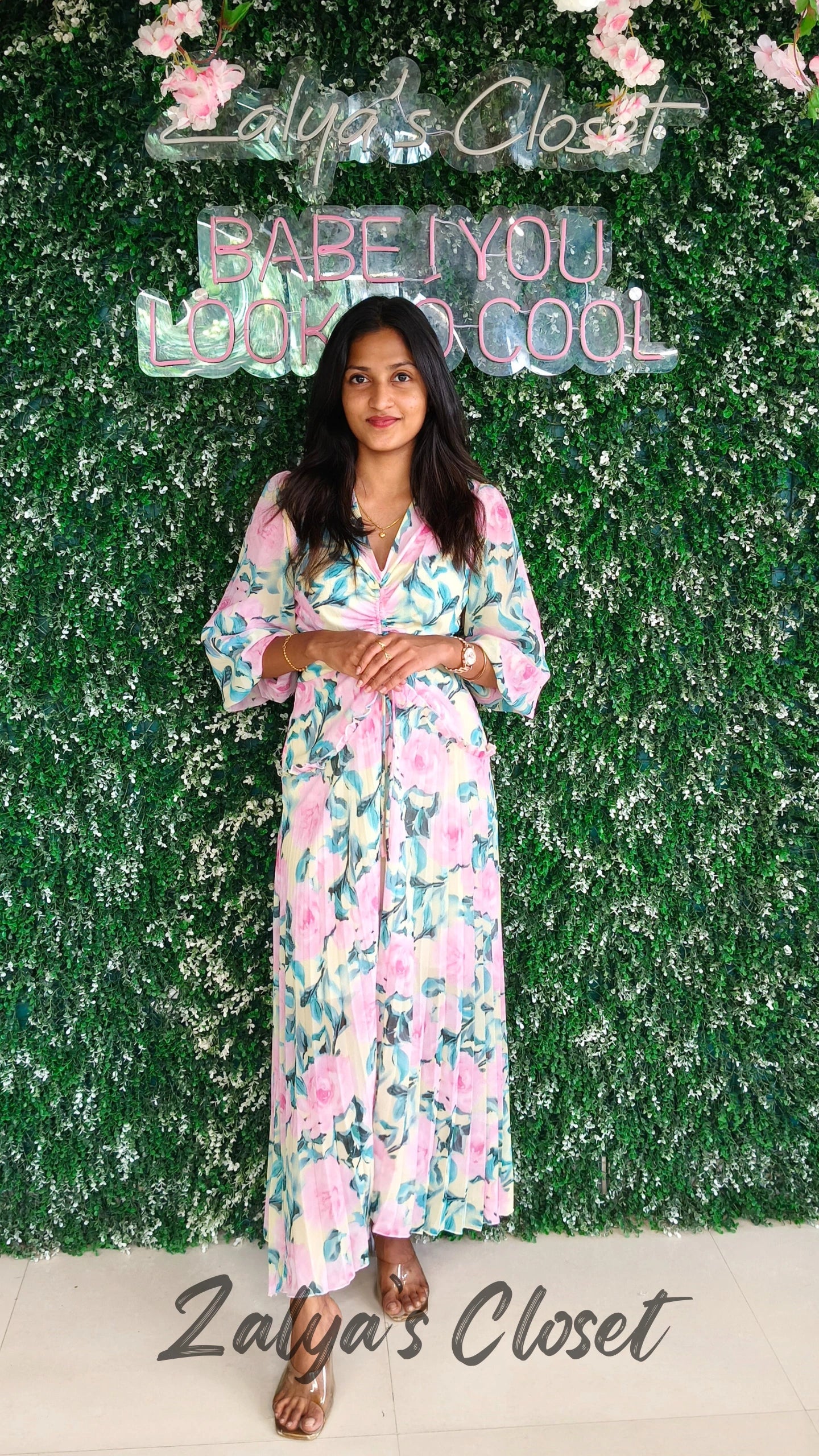 Full Length Floral Printed Dress image 12