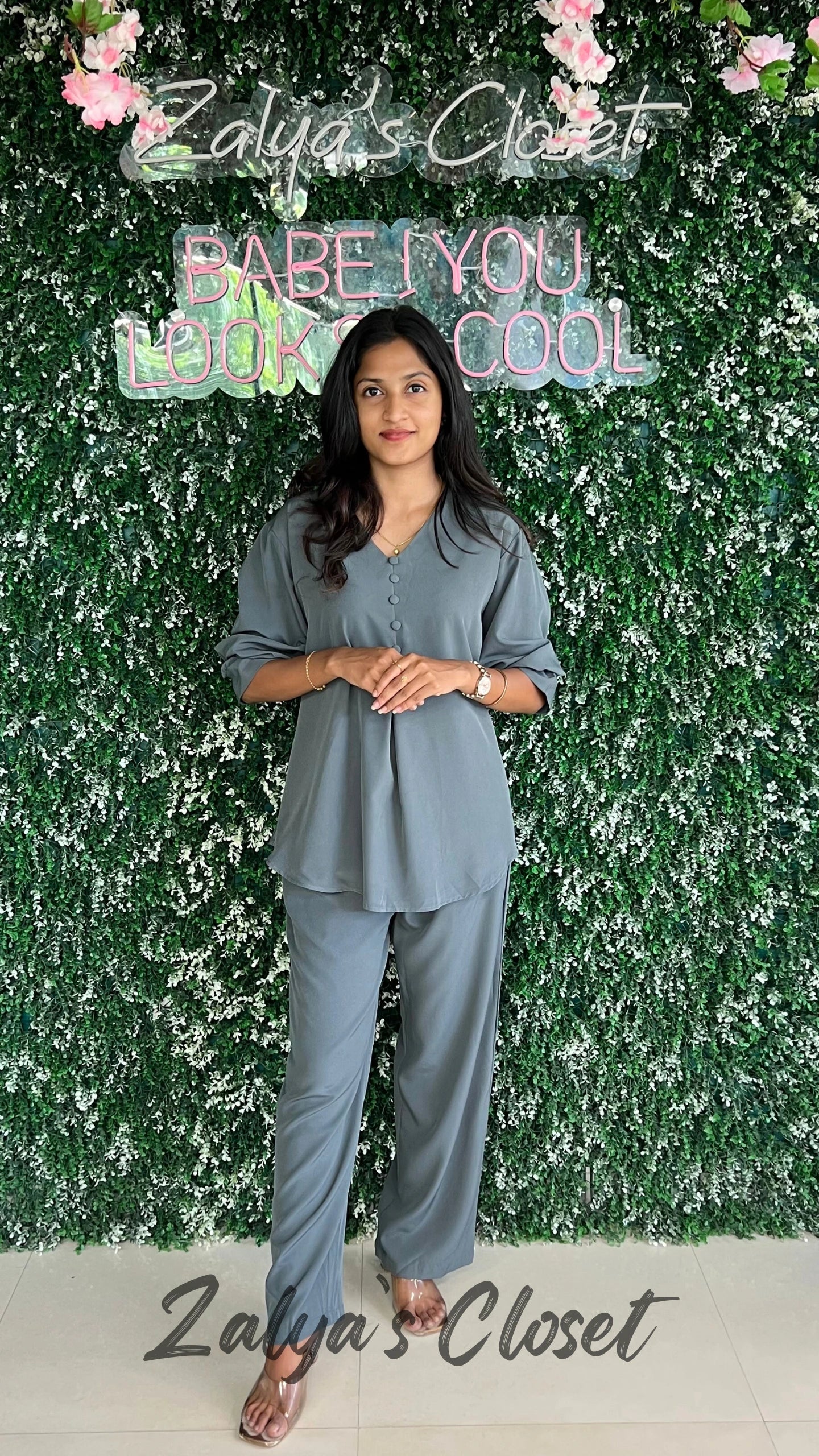 Straight Fit Pant and Solid Top Co-ord Set image 13