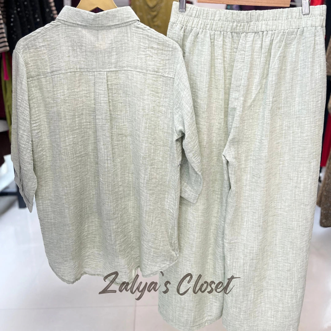 Linen Embroidered Co-ord Set image 6