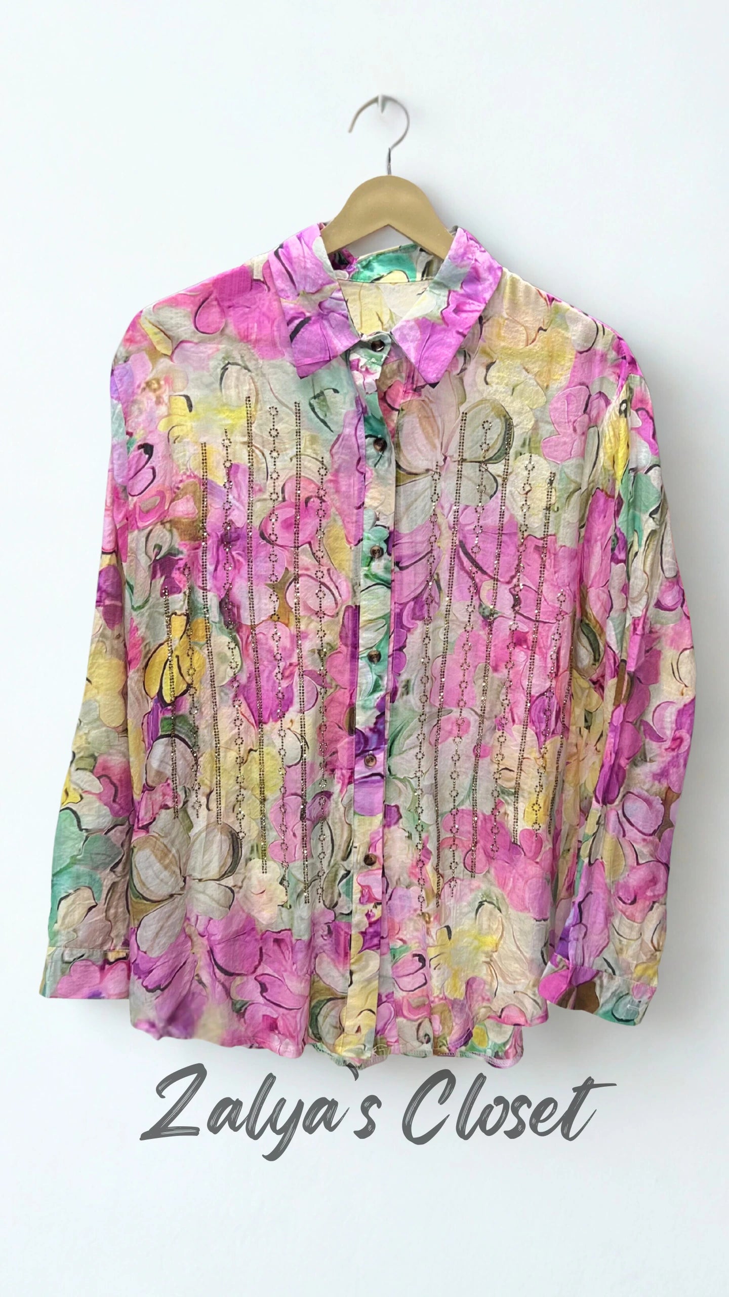 Imported Stone Work Shirt - Purple image