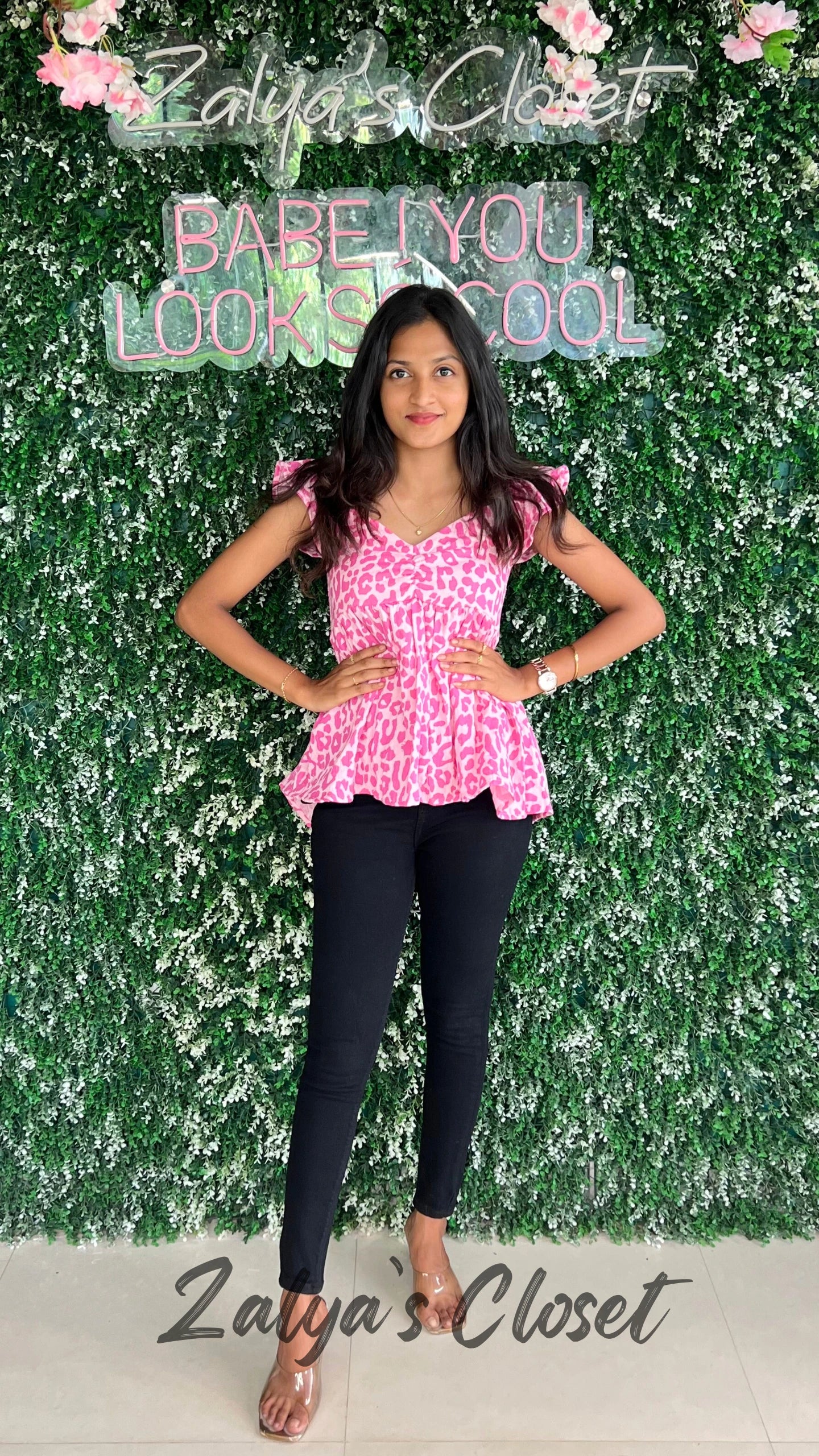 Peplum Style Smocking Printed Top image 6