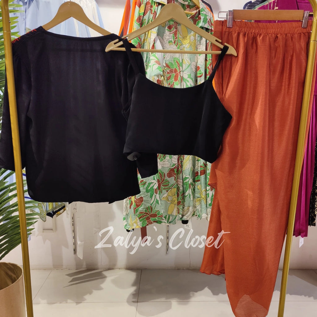 3 Pcs Cowl Skirt Indo Western Co-ord Set image 4