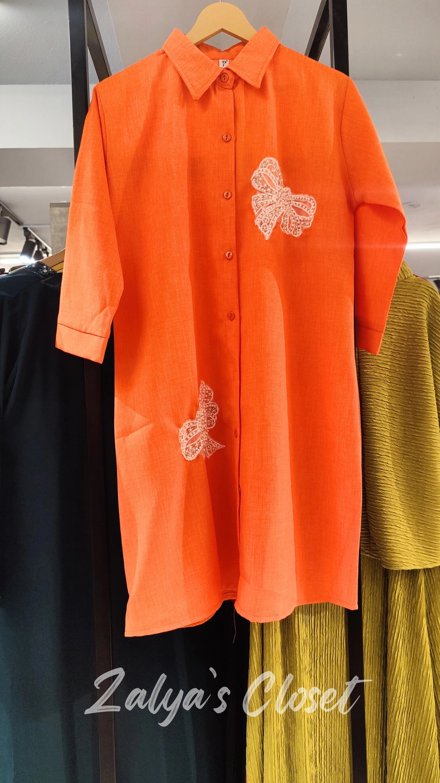 Bow Embroidered Shirt Dress image 5