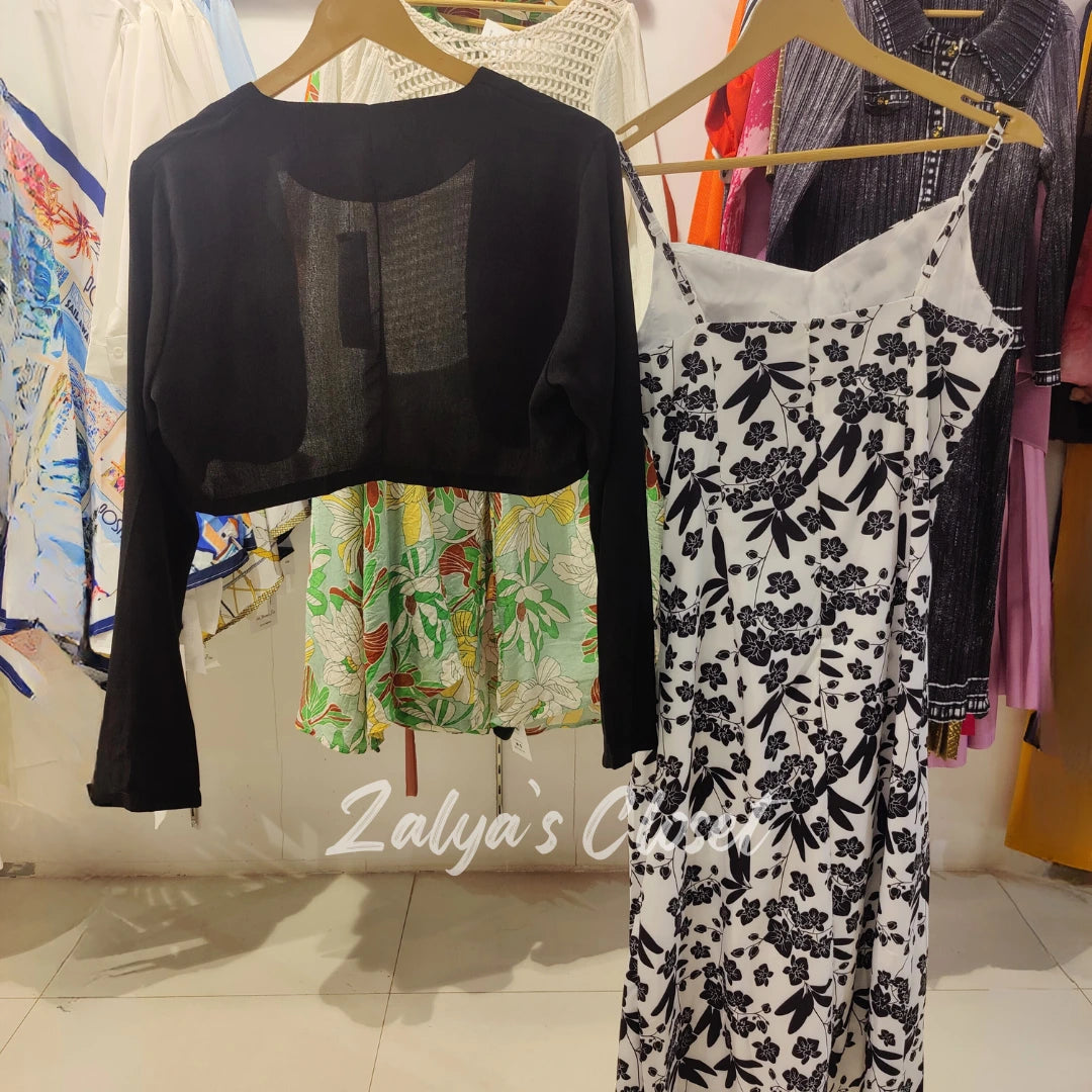 Imported Blazer And Printed Slip Dress image 1