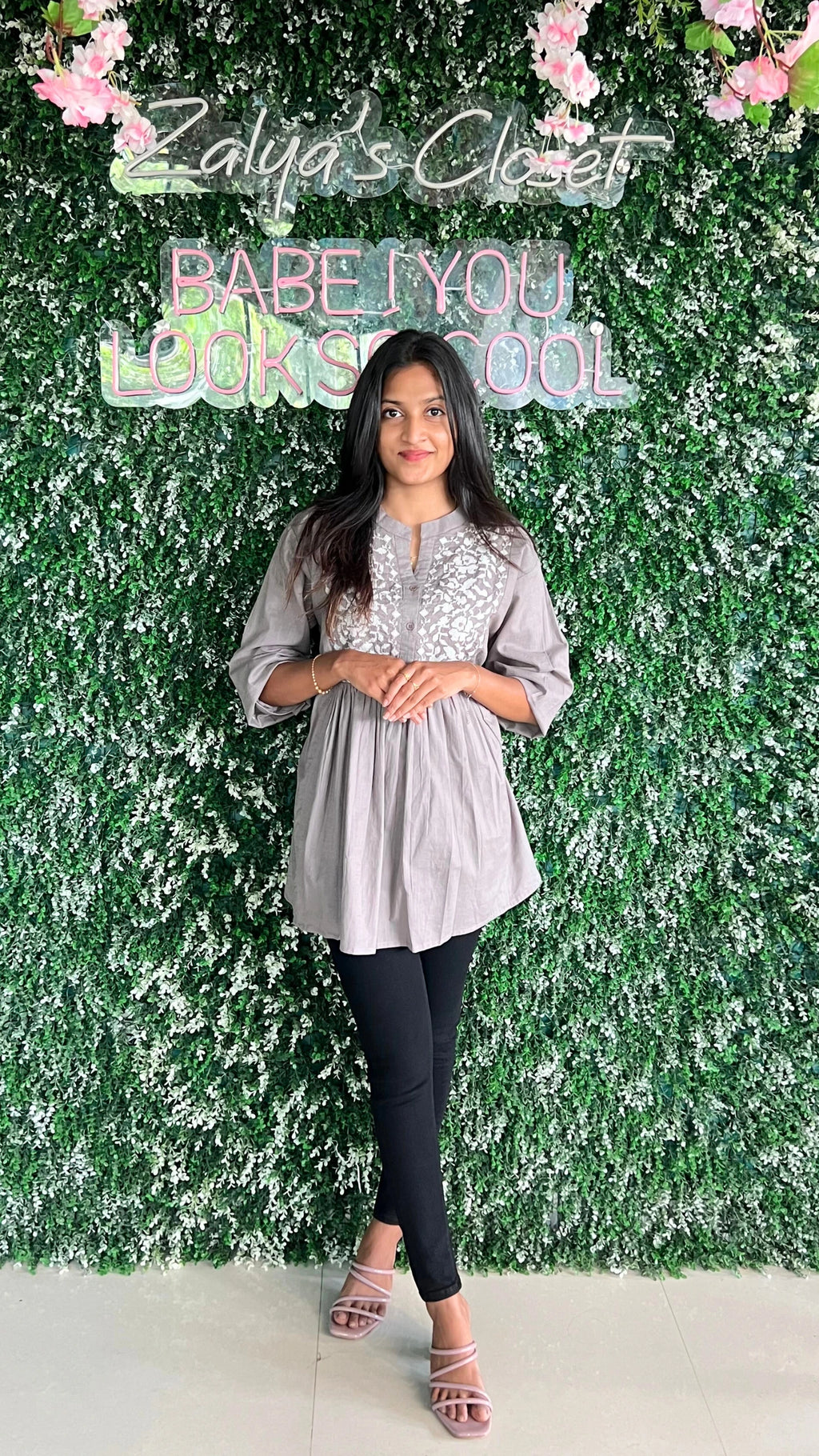 Peplum Style Tops - Grey, 38 - 42 image