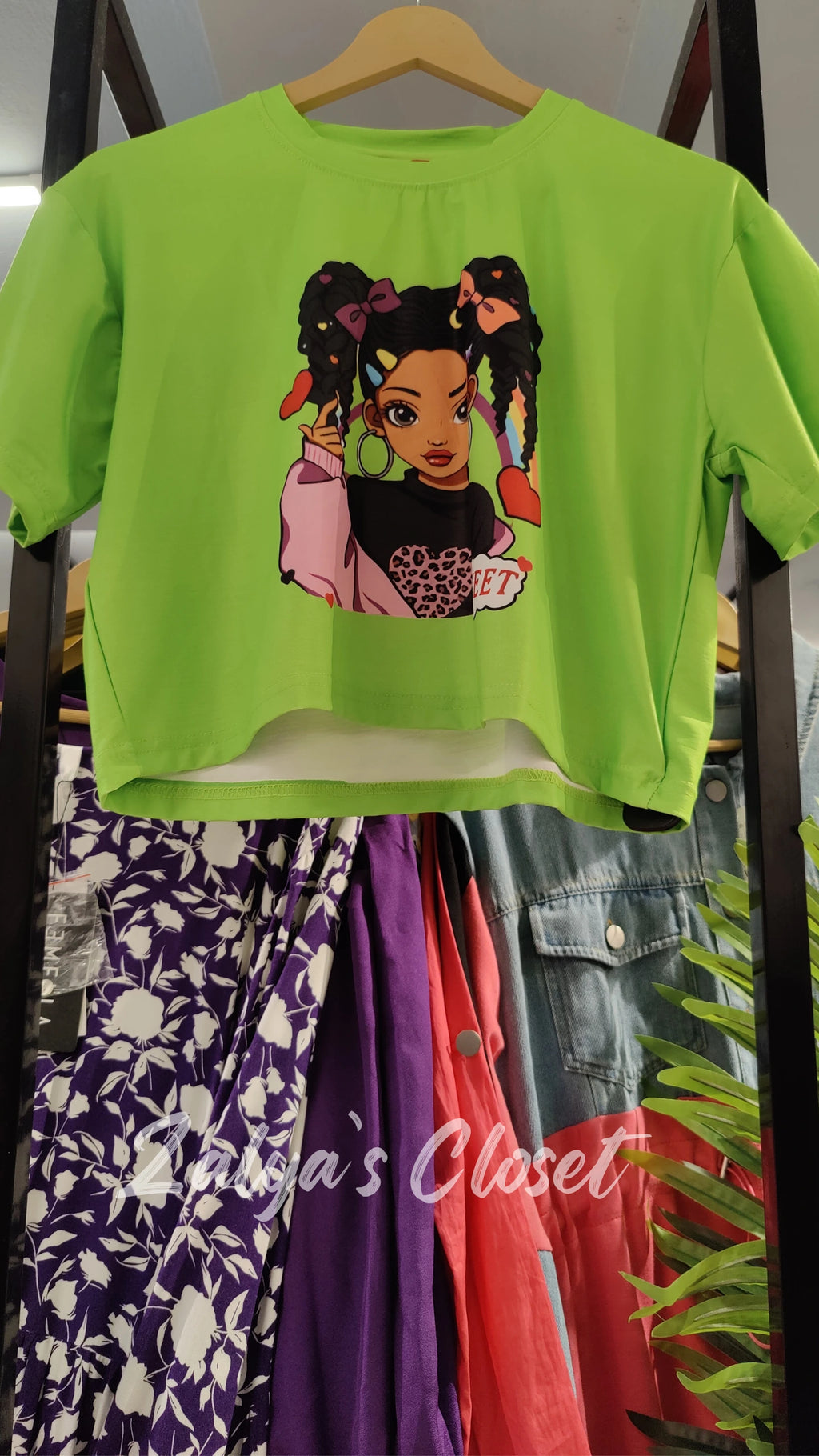 Cropped Cartoon Printed T- shirt image 23