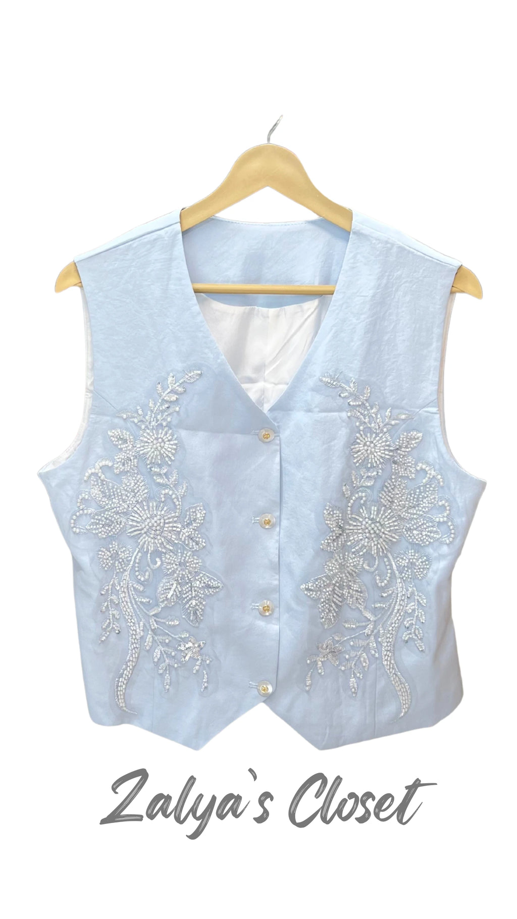 Party wear vest - Sky blue image
