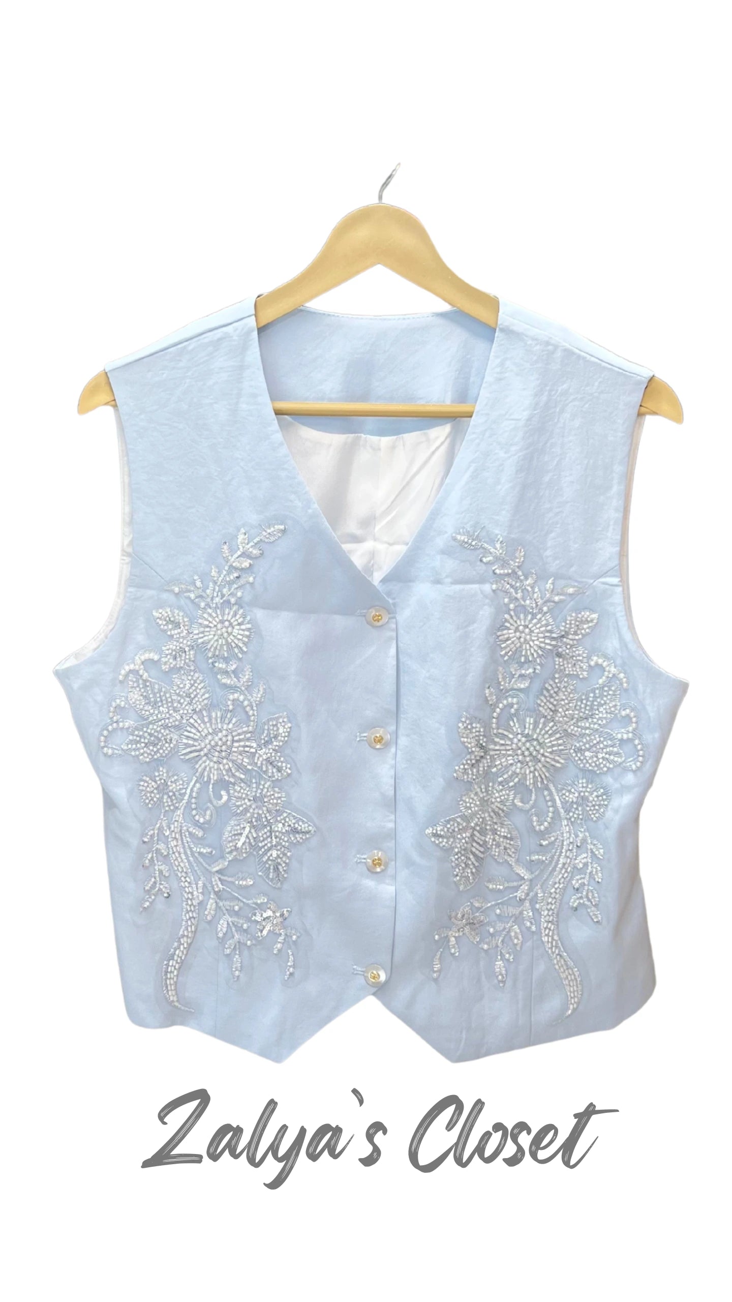 Party wear vest - Sky blue image