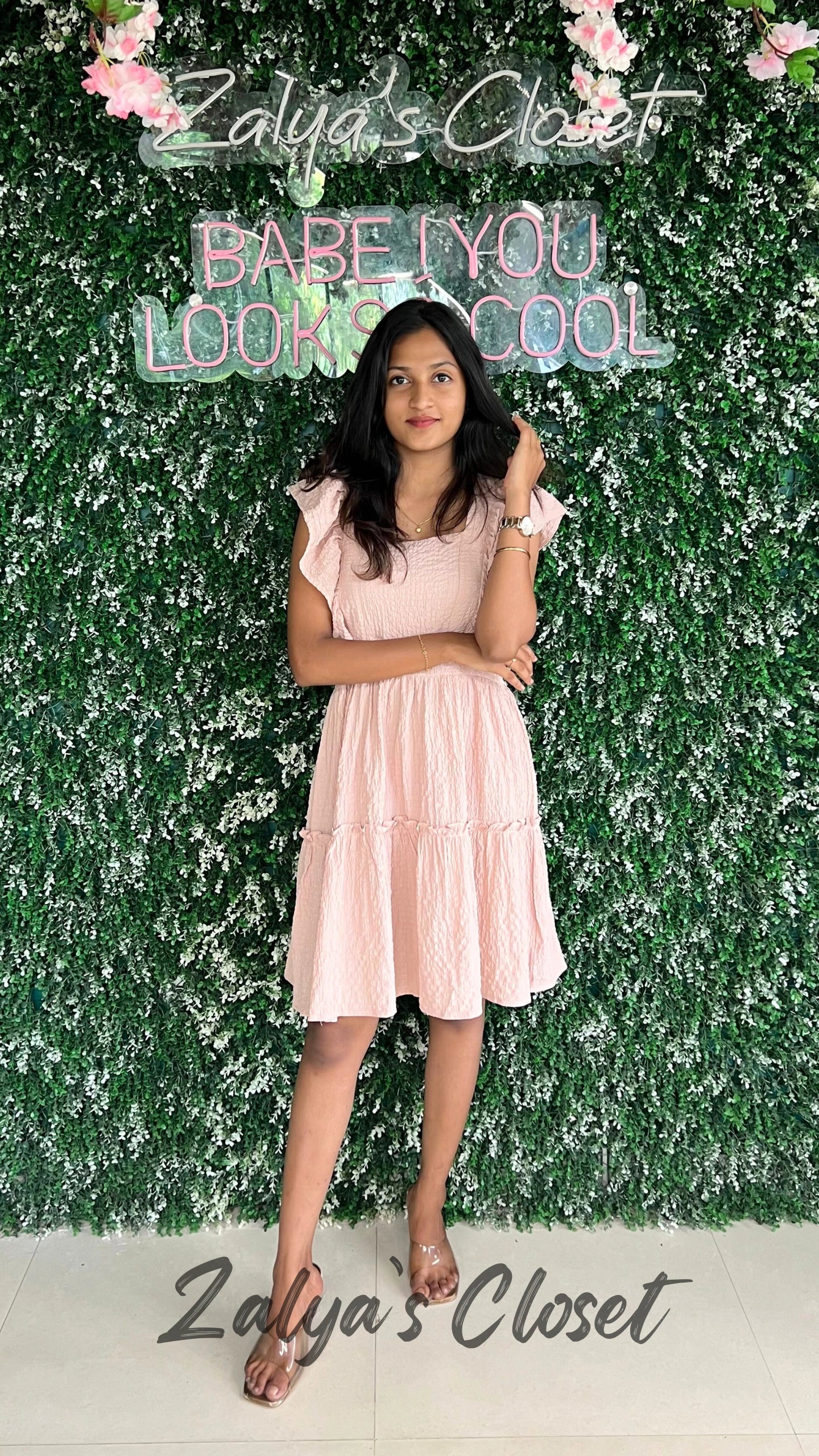 Solid Puff Tiered Dress image 11