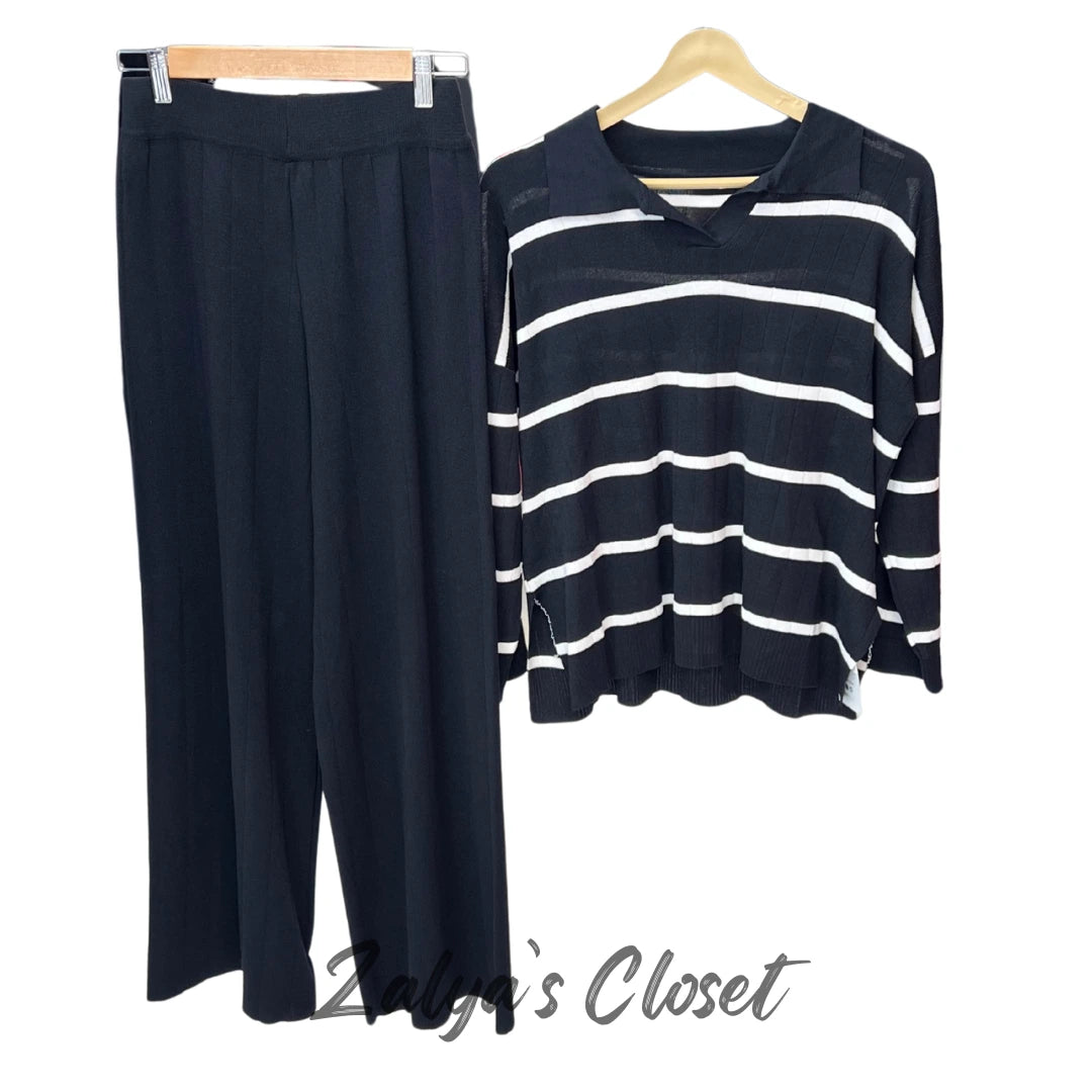 Imported Airport Look Co-ord Set Horizontal Striped Top image 4