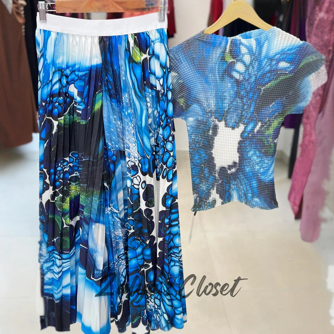 Imported Magic Top and Palazoo Pant Co-ord Set - Blue image