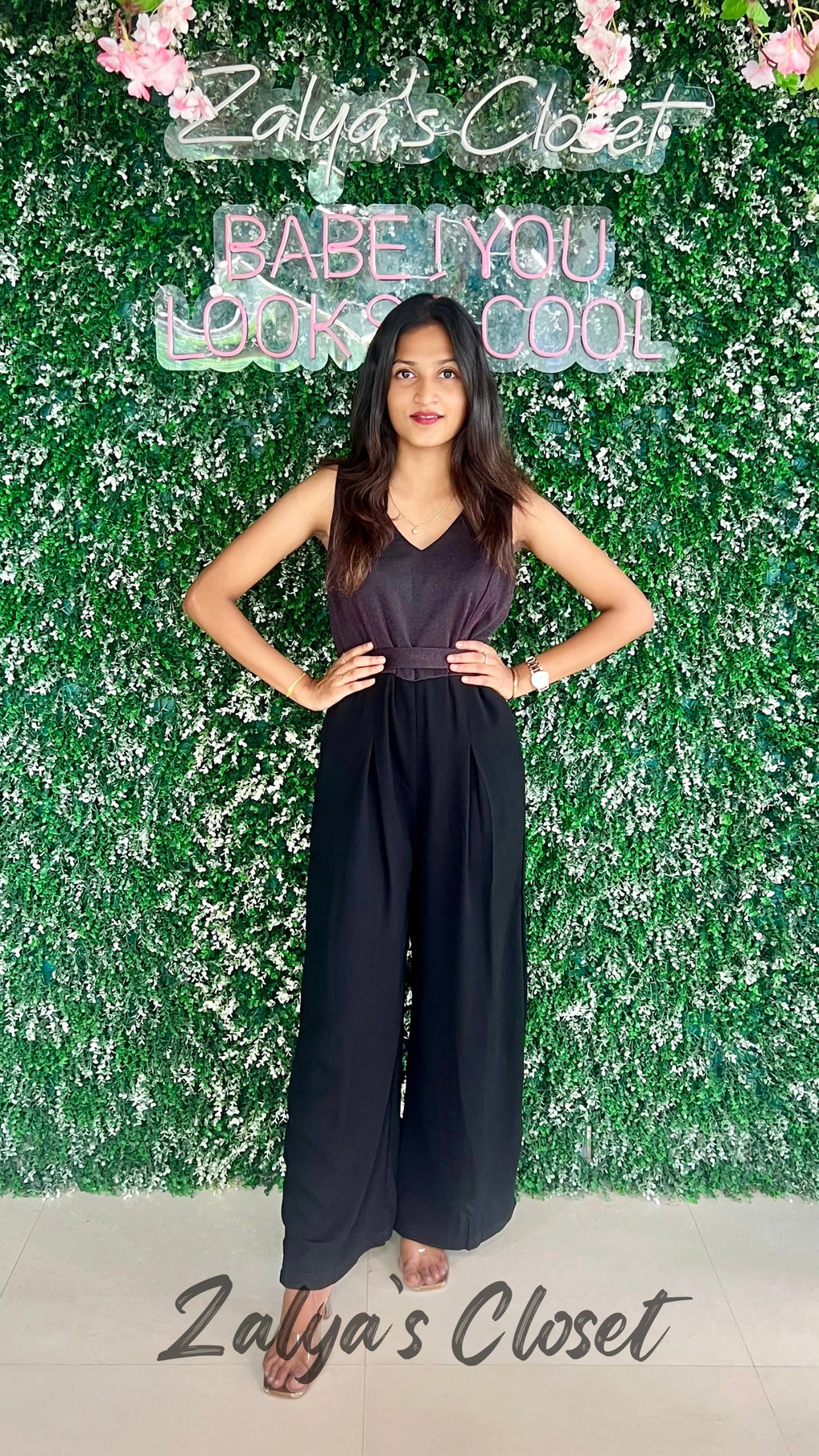 Party Wear Half Shimmer Jumpsuit image 2