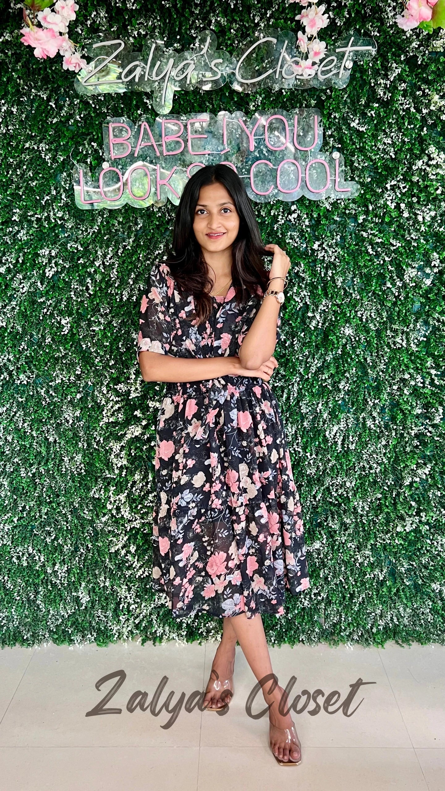 Knee Length Georgette Slip with Cropped Shrug image 1